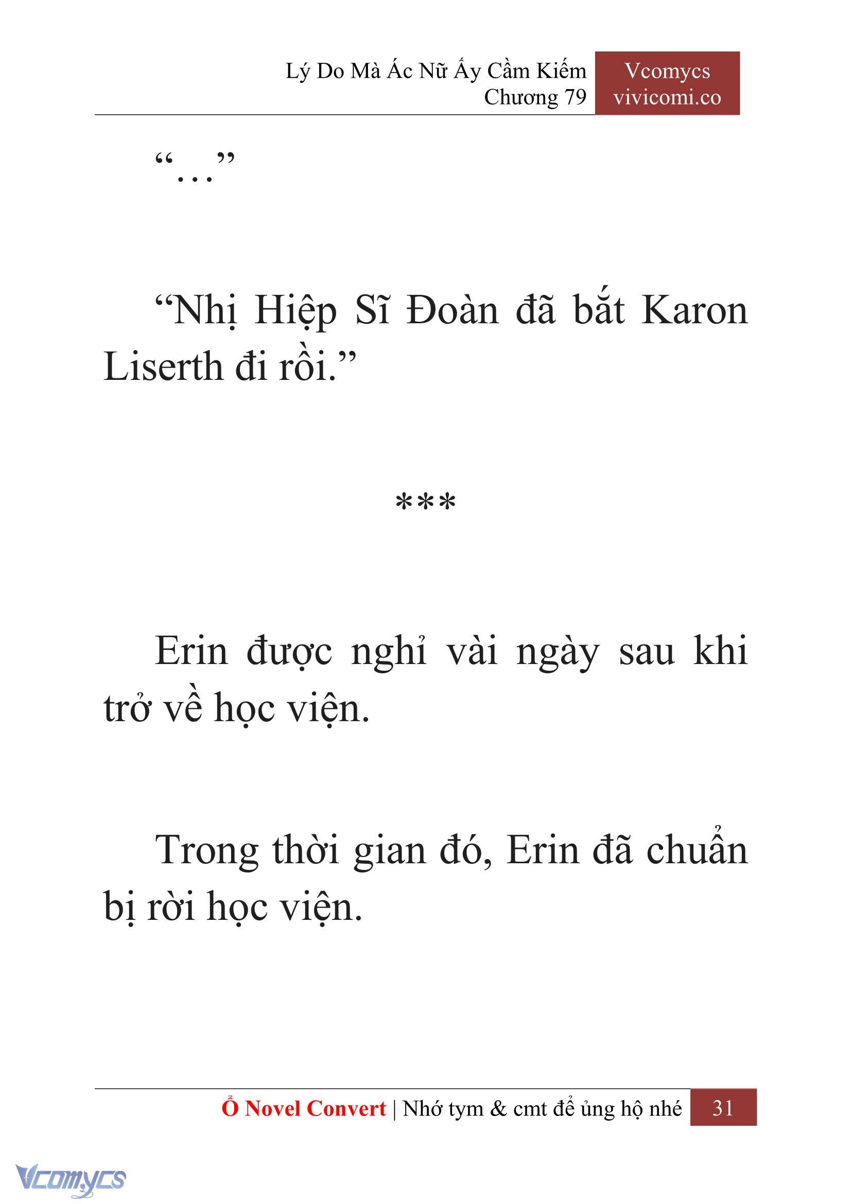 [Novel] Lý Do Mà Ác Nữ Ấy Cầm Kiếm Chap 79 - Next Chap 80