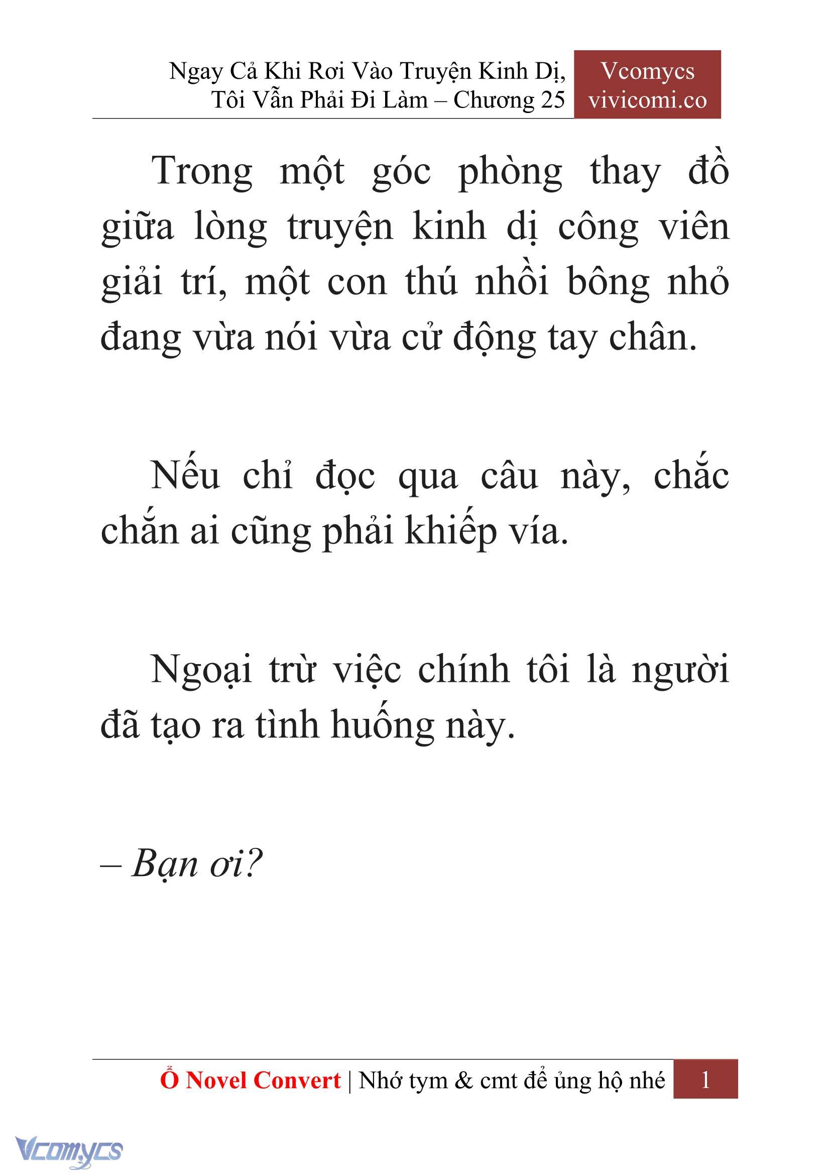 [Novel] Ngay Cả Khi Rơi Vào Truyện Kinh Dị, Tôi Vẫn Phải Đi Làm Chap 25 - Trang 2