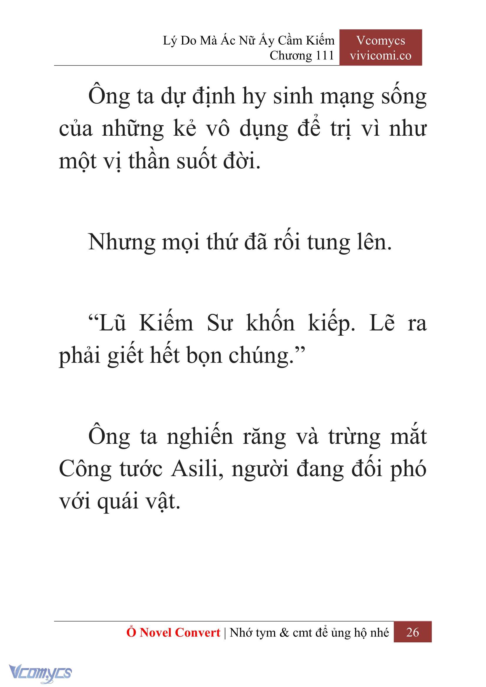 [Novel] Lý Do Mà Ác Nữ Ấy Cầm Kiếm Chap 111 - Next Chap 112