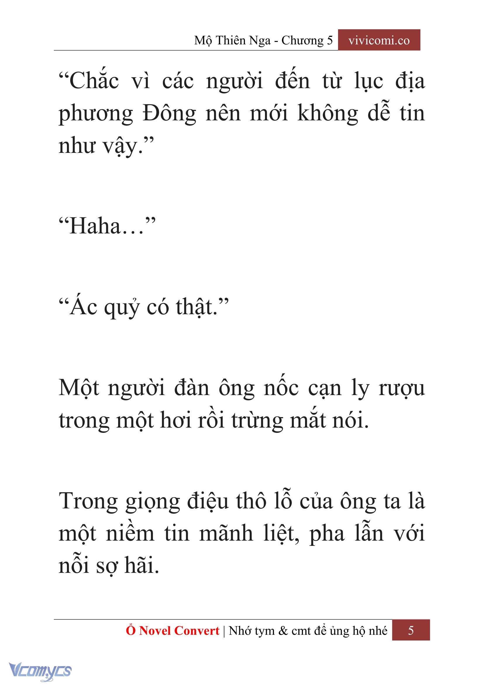 [Novel] Mộ Thiên Nga Chap 5 - Trang 2