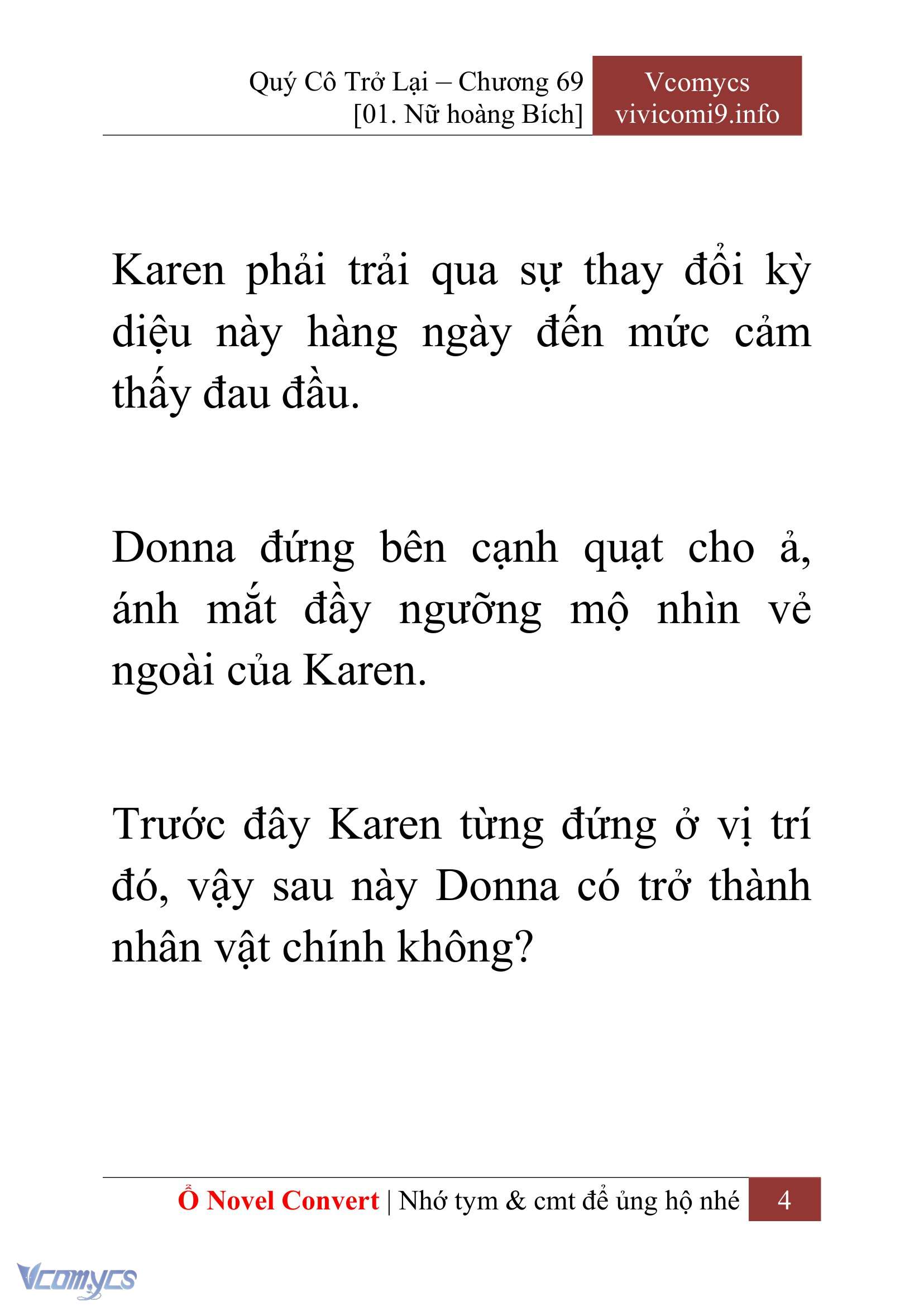 [Novel] Quý Cô Trở Lại Chap 69 - Trang 2