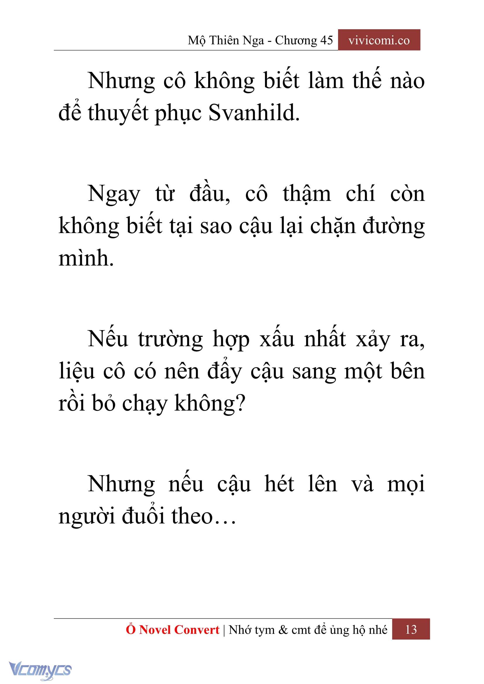 [Novel] Mộ Thiên Nga Chap 45 - Trang 2