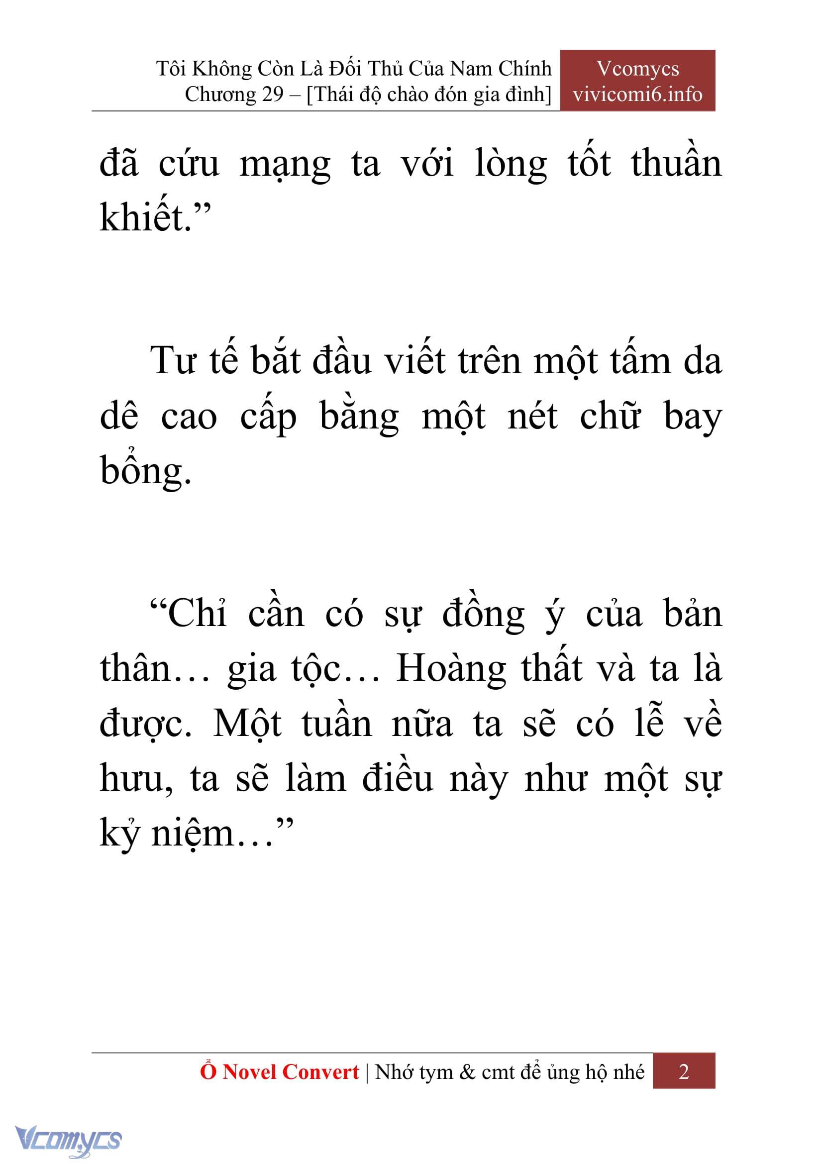 [Novel] Tôi Không Còn Là Đối Thủ Của Nam Chính Chap 29 - Trang 2
