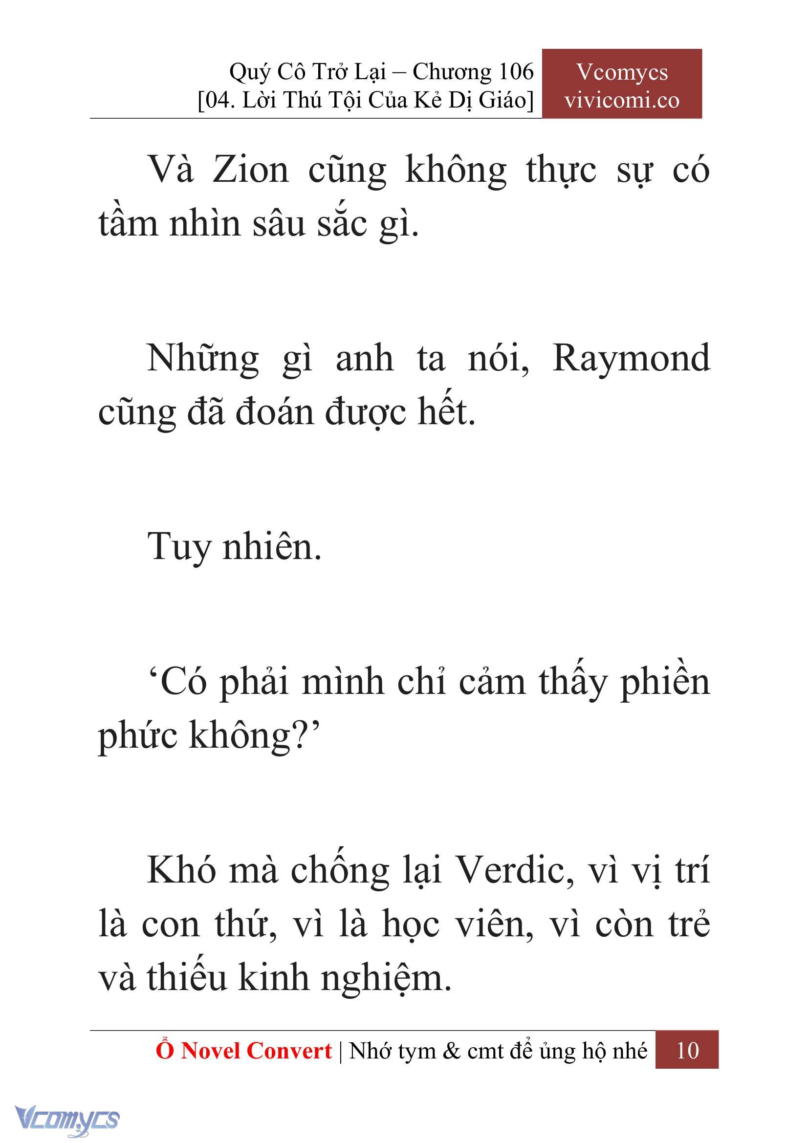 [Novel] Quý Cô Trở Lại Chap 106 - Next Chap 107