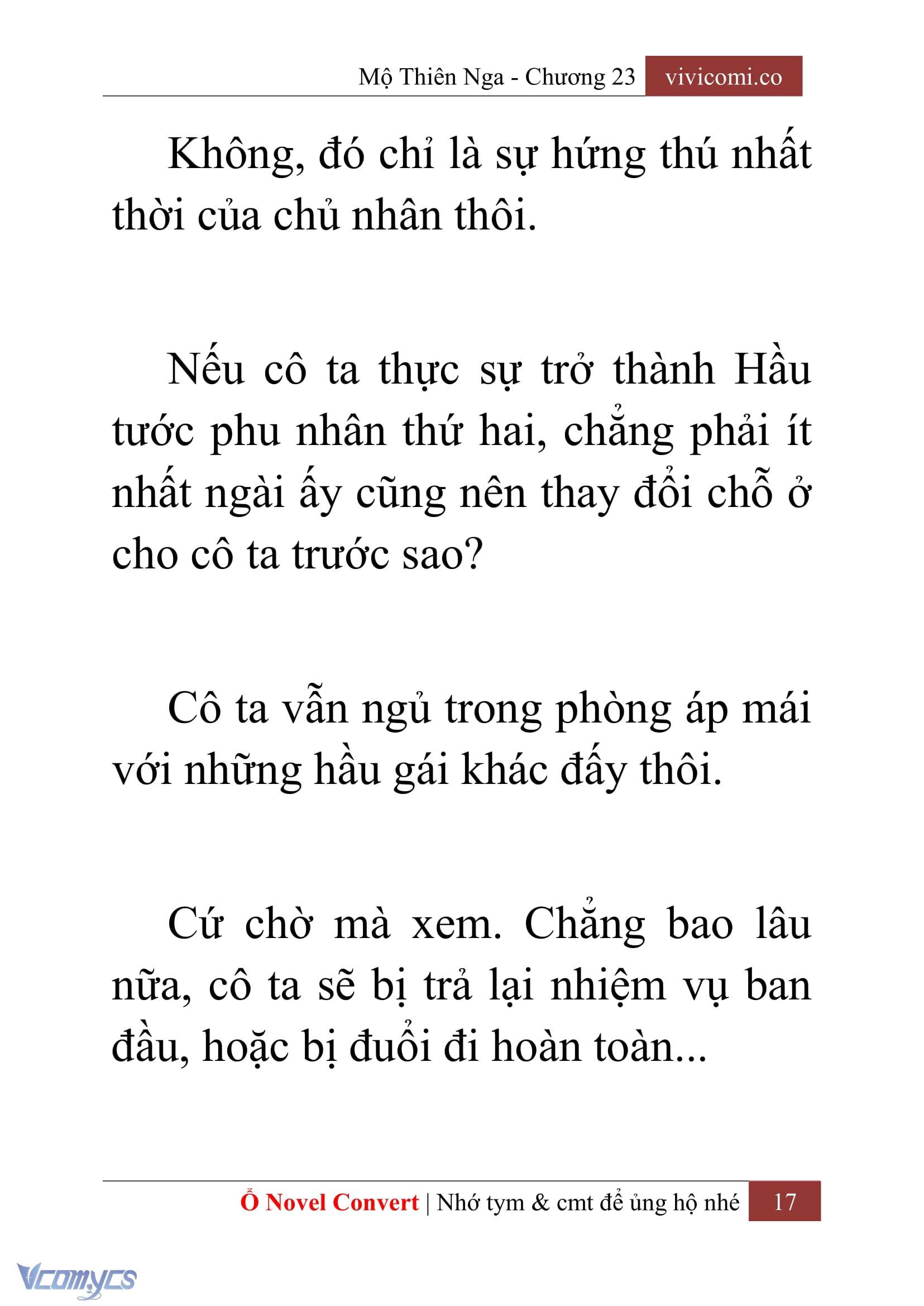 [Novel] Mộ Thiên Nga Chap 23 - Next Chap 24