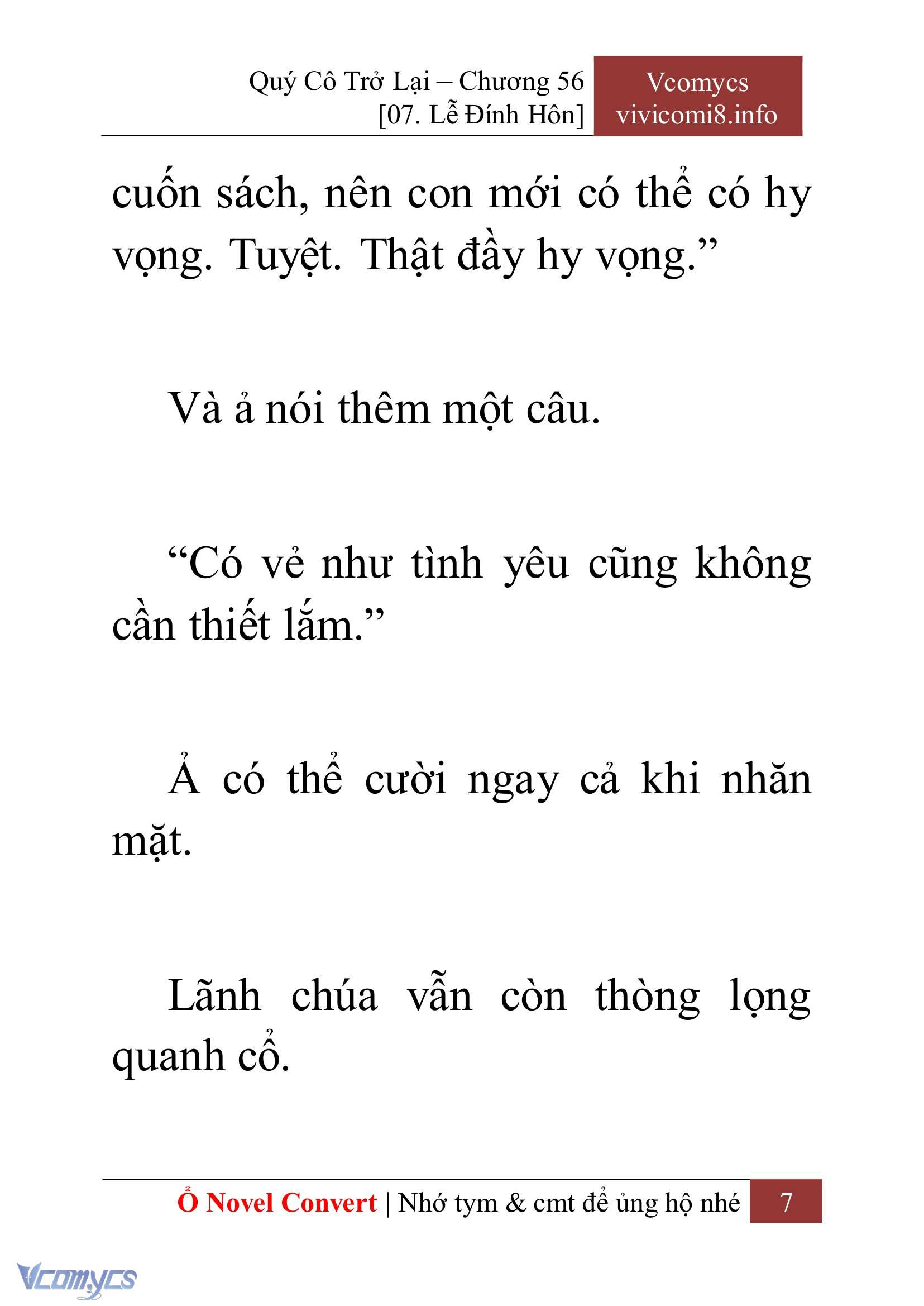 [Novel] Quý Cô Trở Lại Chap 56 - Trang 2