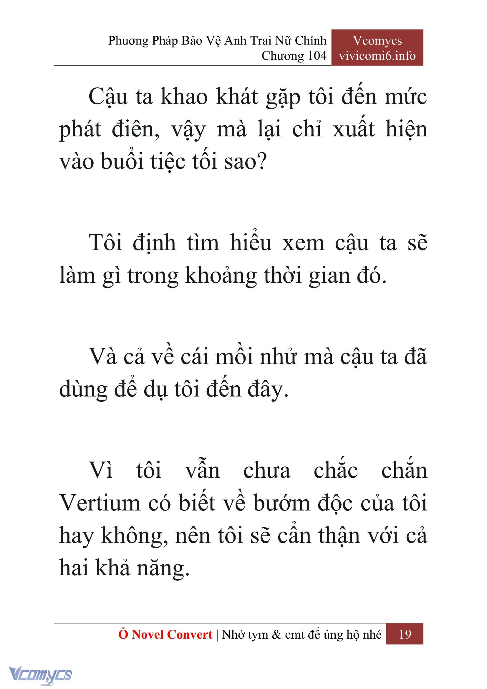 [Novel] Phương Pháp Bảo Vệ Anh Trai Nữ Chính Chap 104 - Next Chap 105