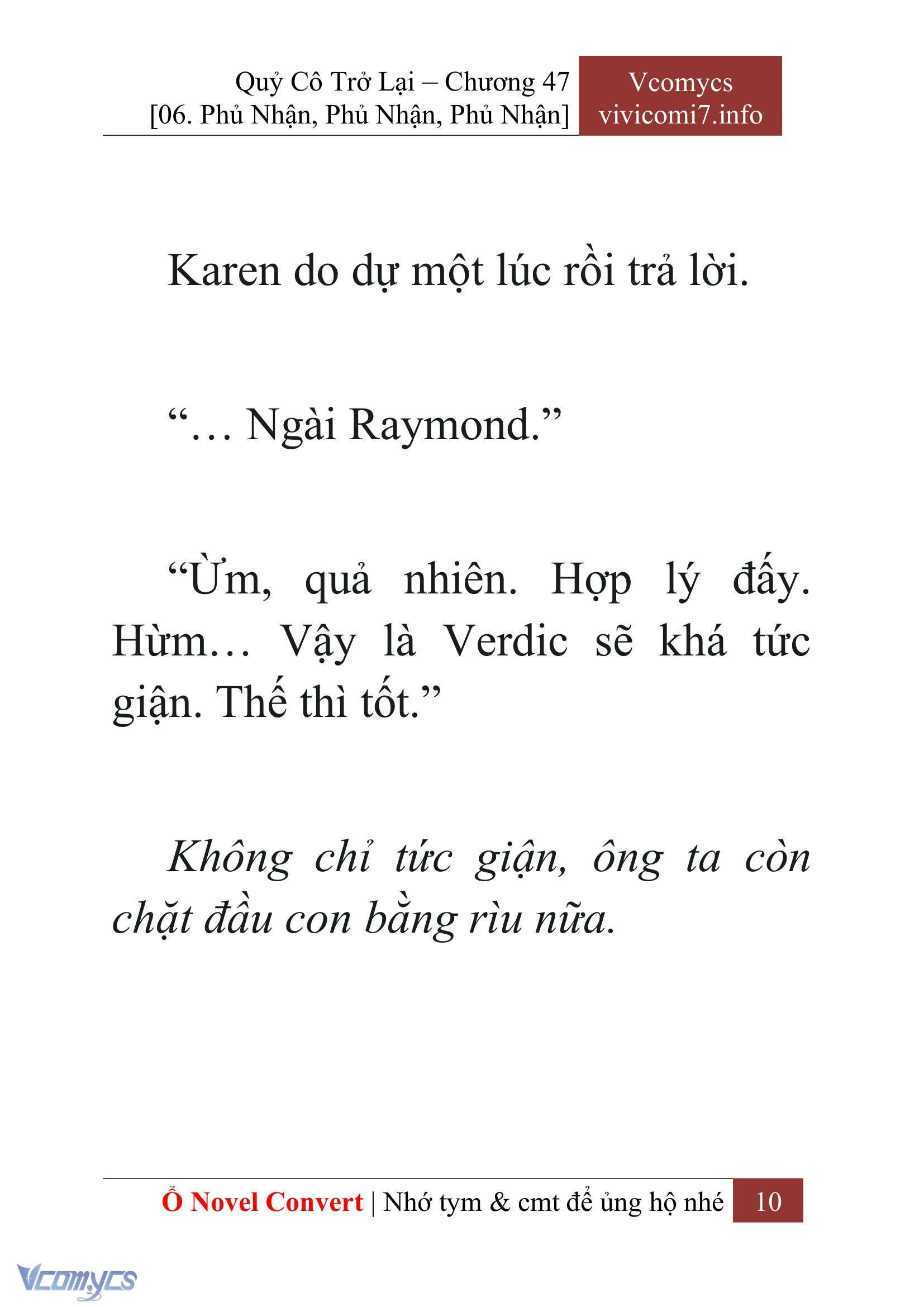 [Novel] Quý Cô Trở Lại Chap 47 - Trang 2