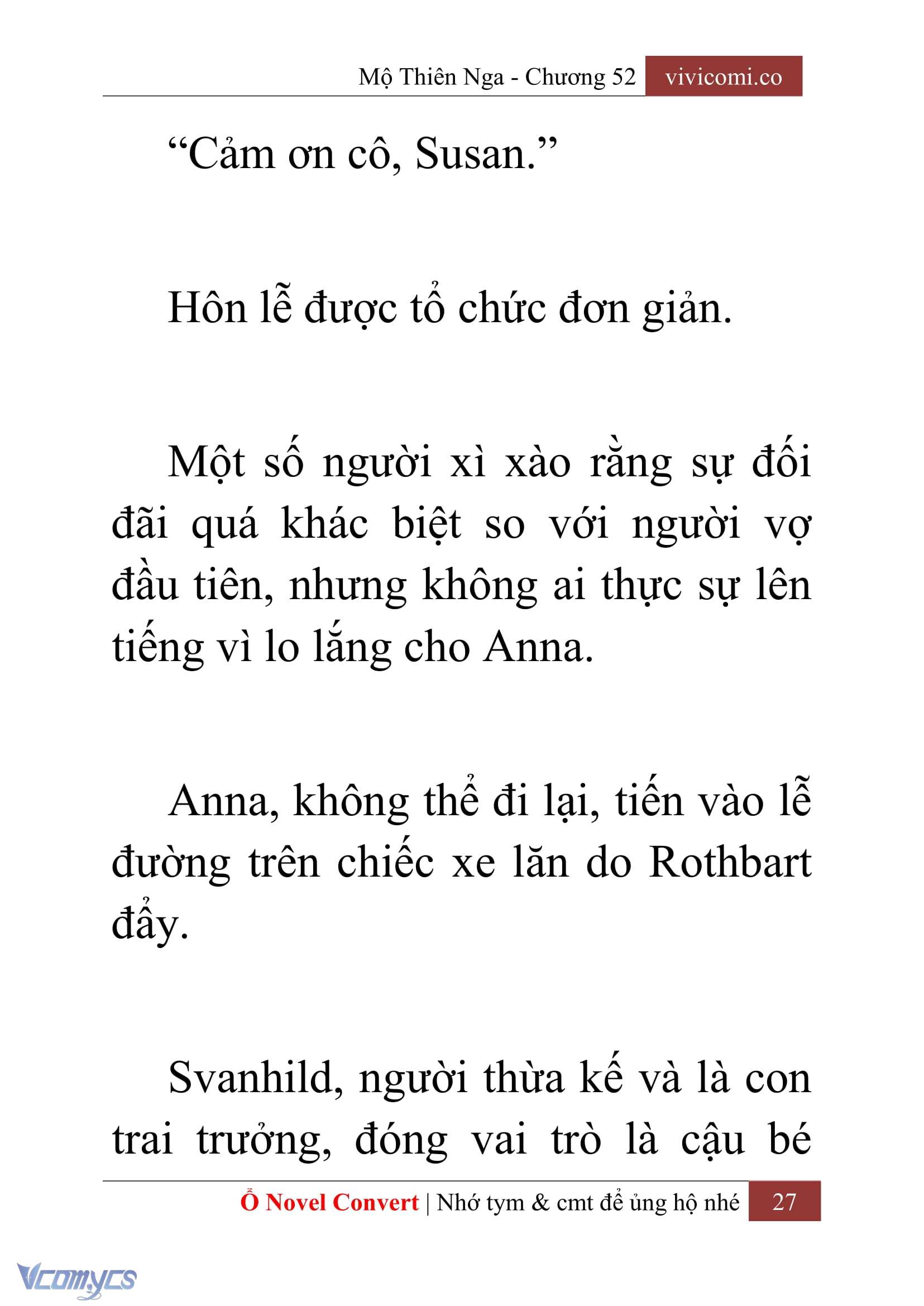 [Novel] Mộ Thiên Nga Chap 52 - Trang 2