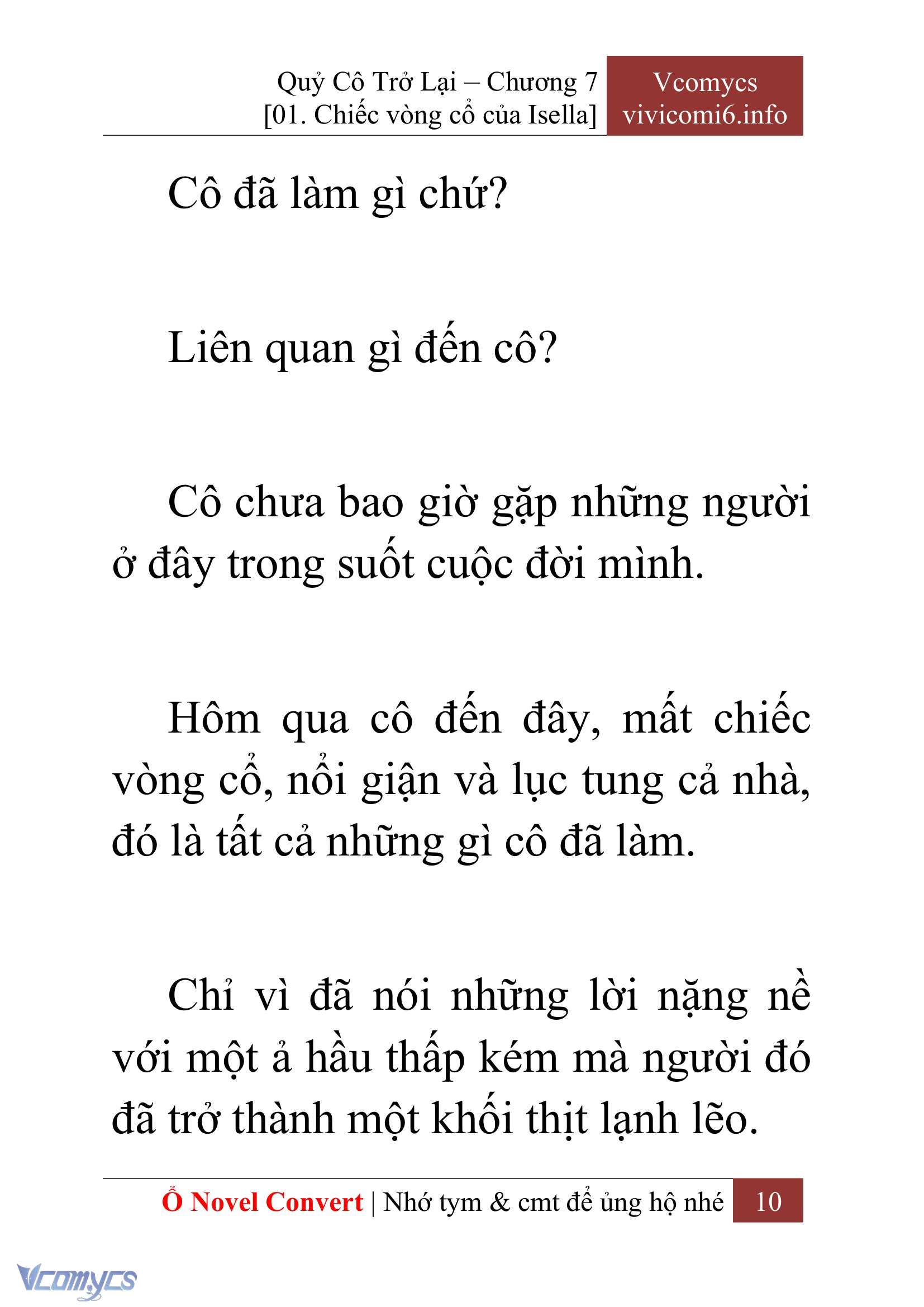 [Novel] Quý Cô Trở Lại Chap 7 - Trang 2