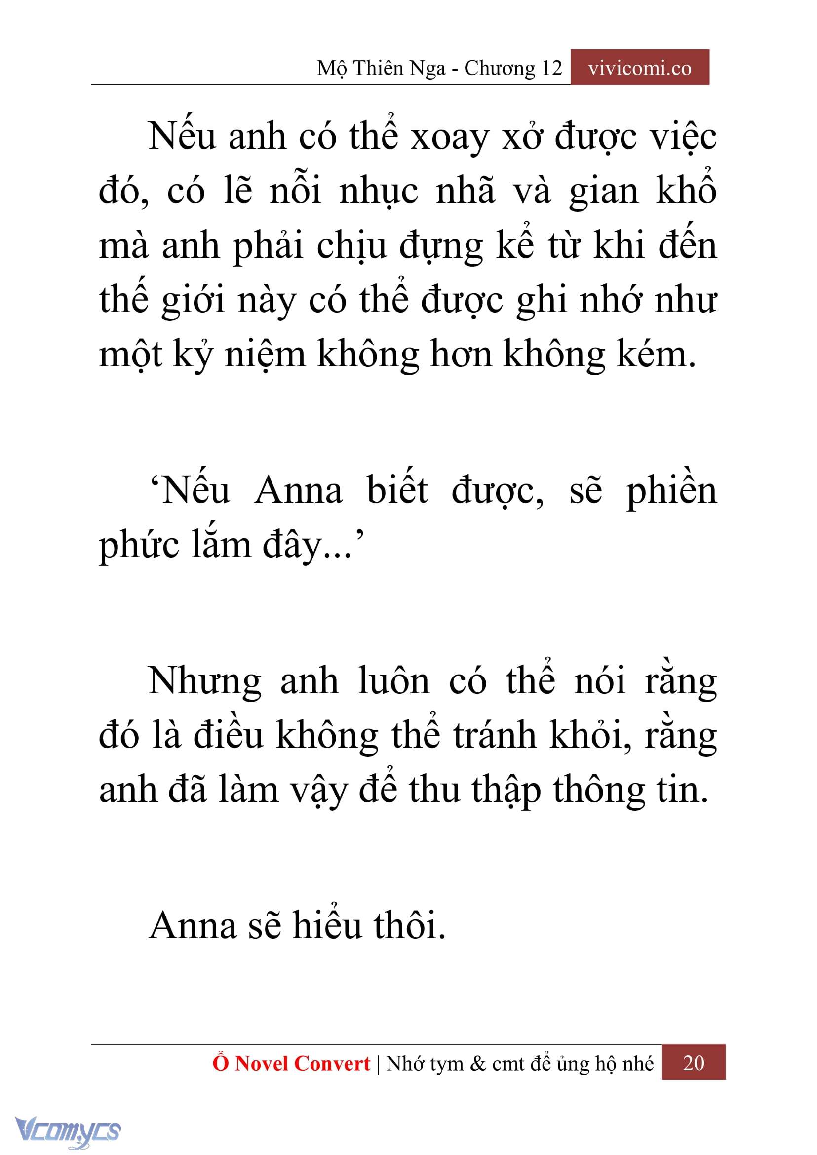 [Novel] Mộ Thiên Nga Chap 12 - Trang 2