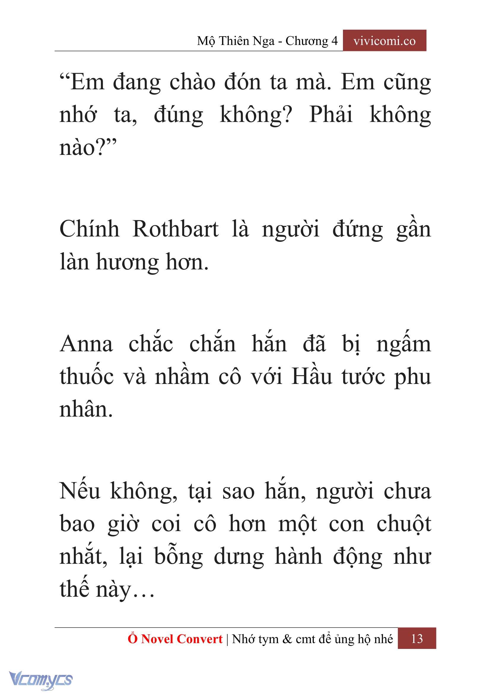 [Novel] Mộ Thiên Nga Chap 4 - Trang 2