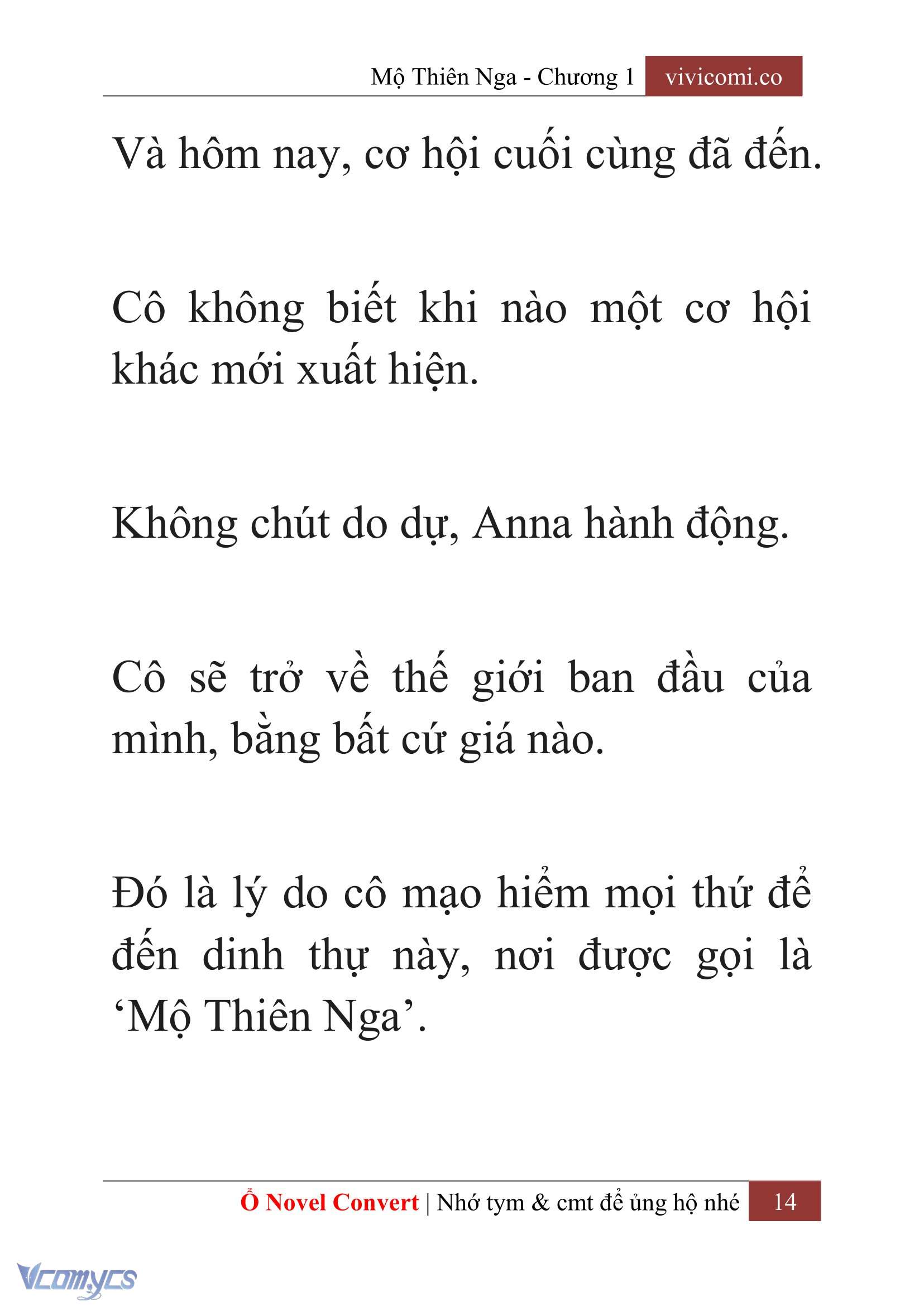 [Novel] Mộ Thiên Nga Chap 1 - Trang 2