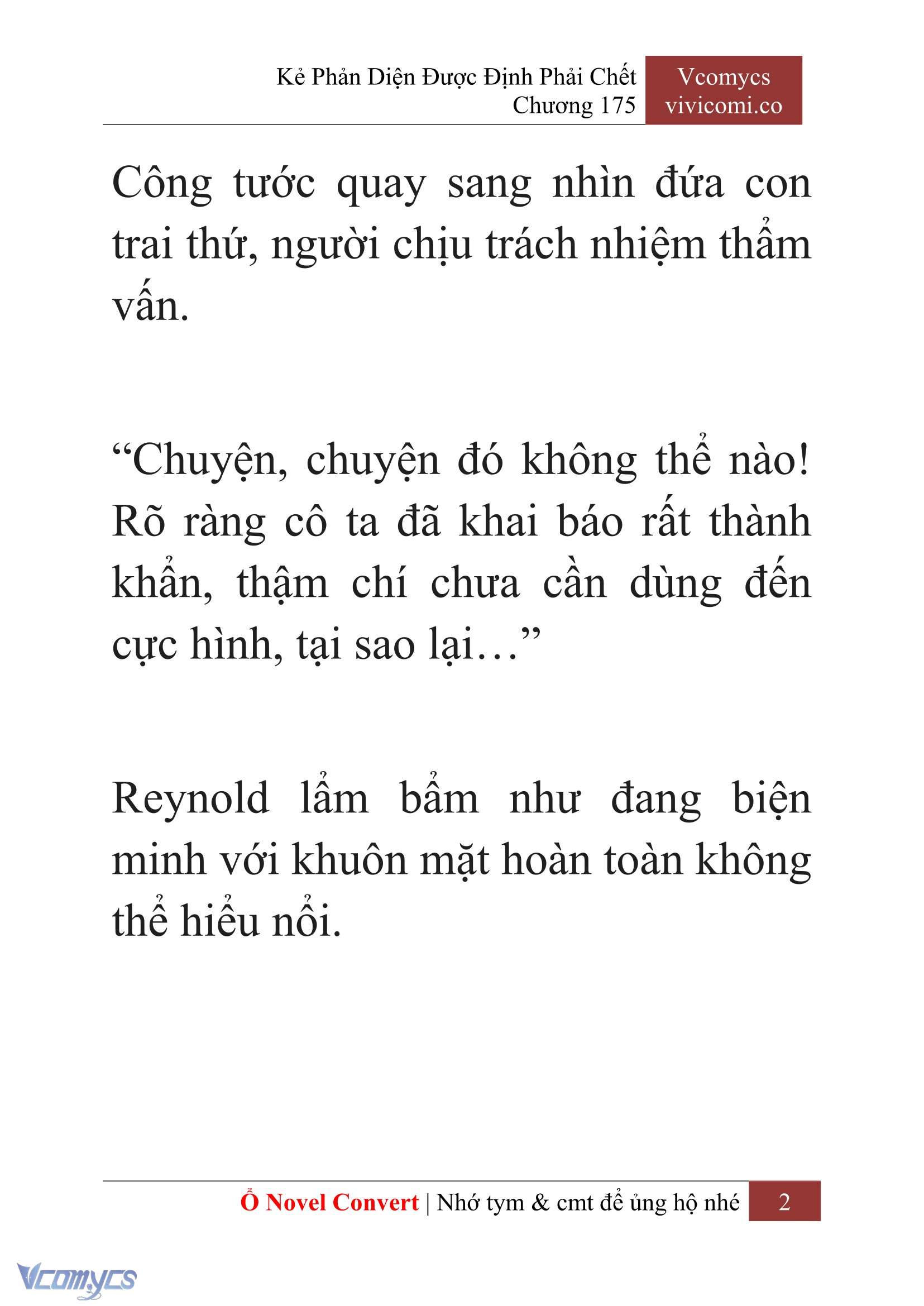 [Novel] Kẻ Phản Diện Được Định Phải Chết Chap 175 - Trang 2