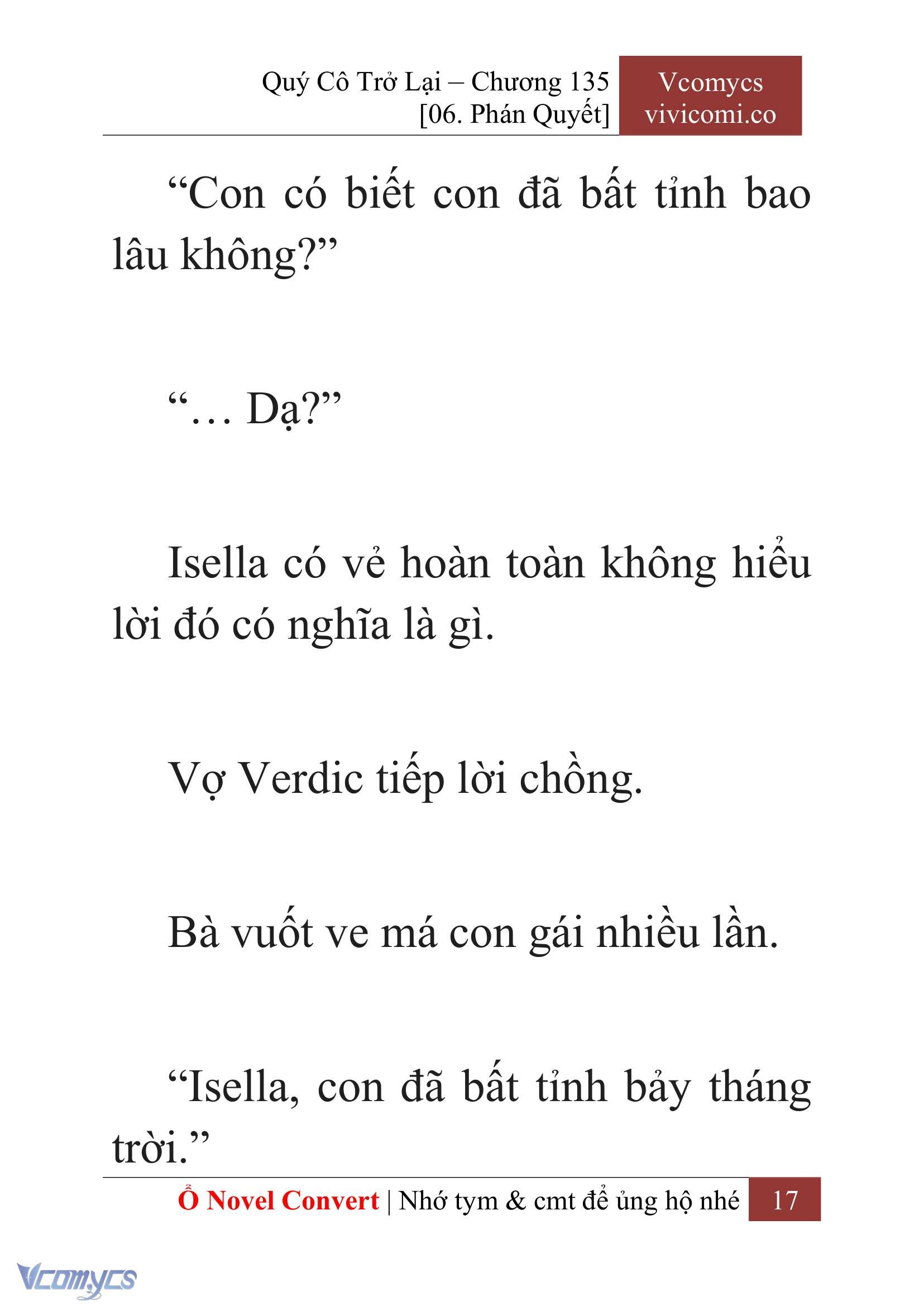 [Novel] Quý Cô Trở Lại Chap 135 - Next 