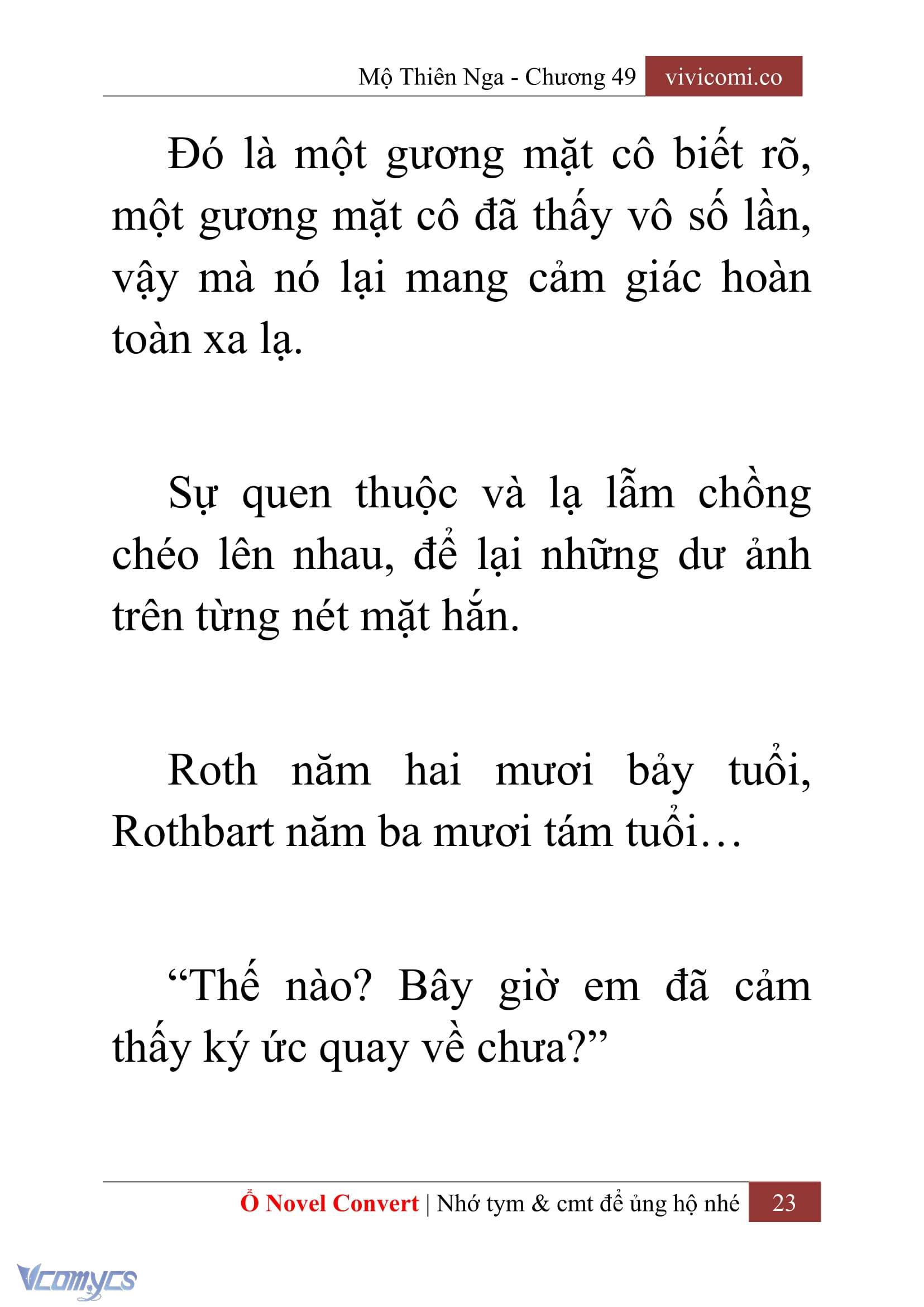 [Novel] Mộ Thiên Nga Chap 49 - Trang 2