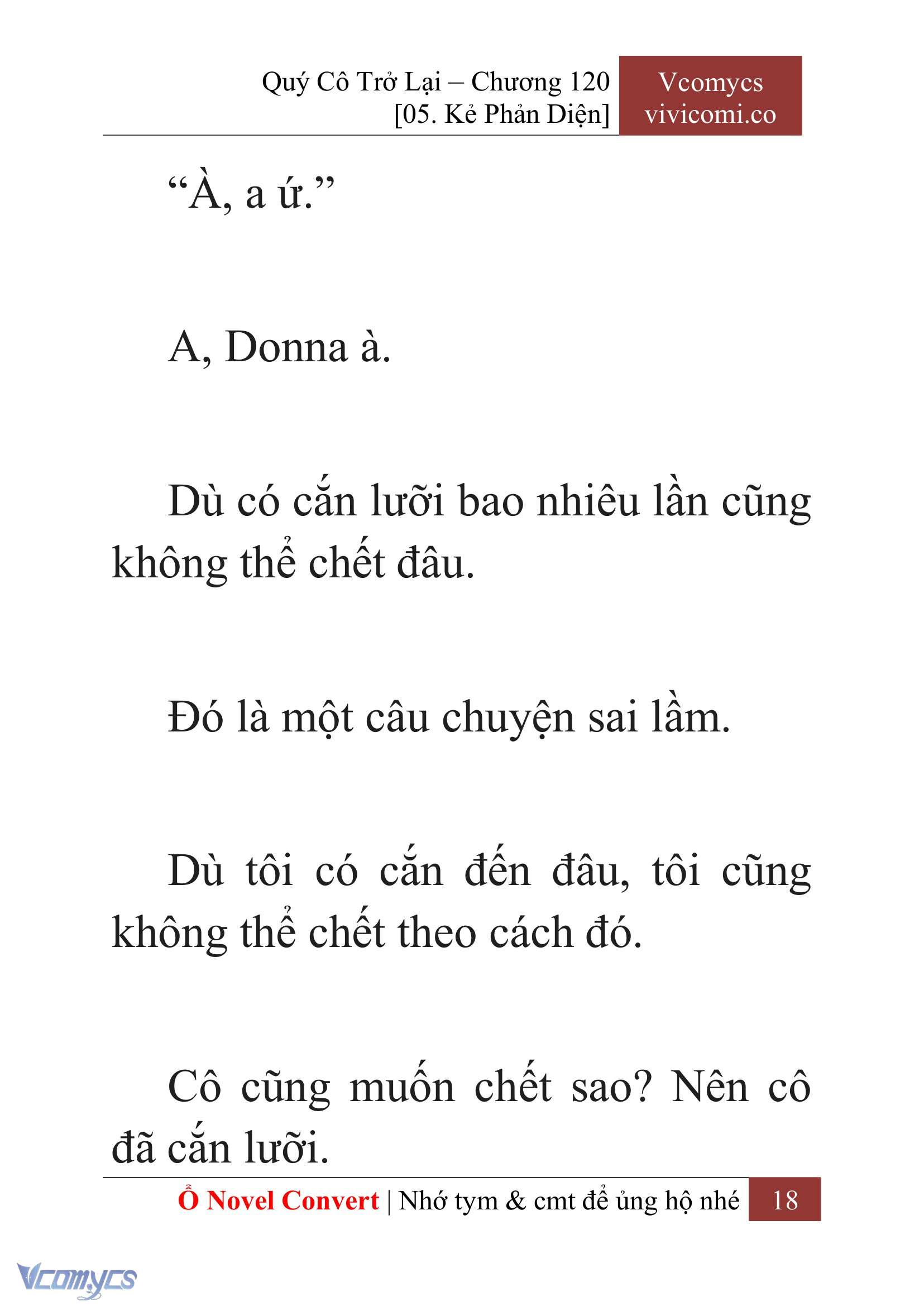 [Novel] Quý Cô Trở Lại Chap 120 - Trang 2