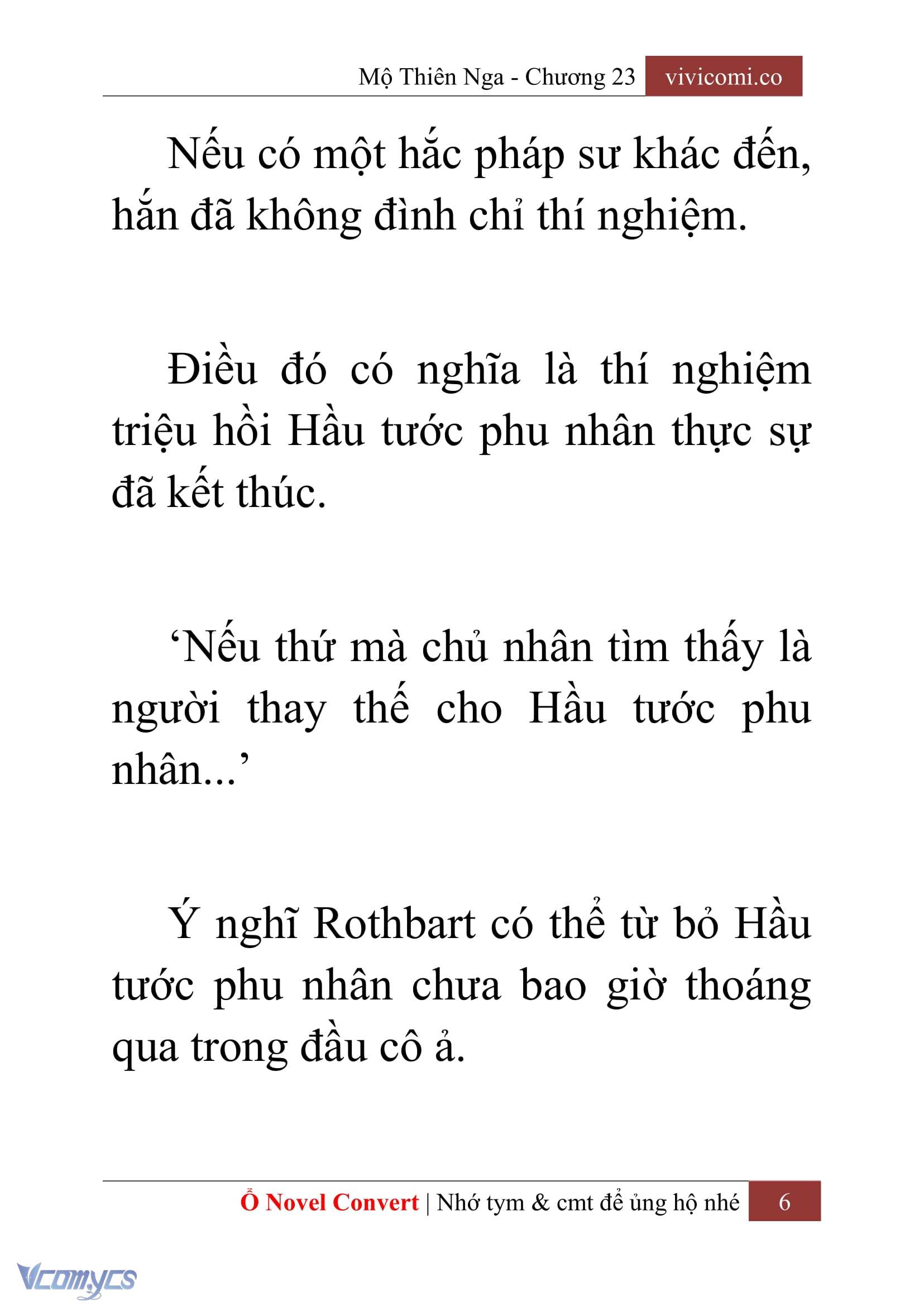 [Novel] Mộ Thiên Nga Chap 23 - Next Chap 24