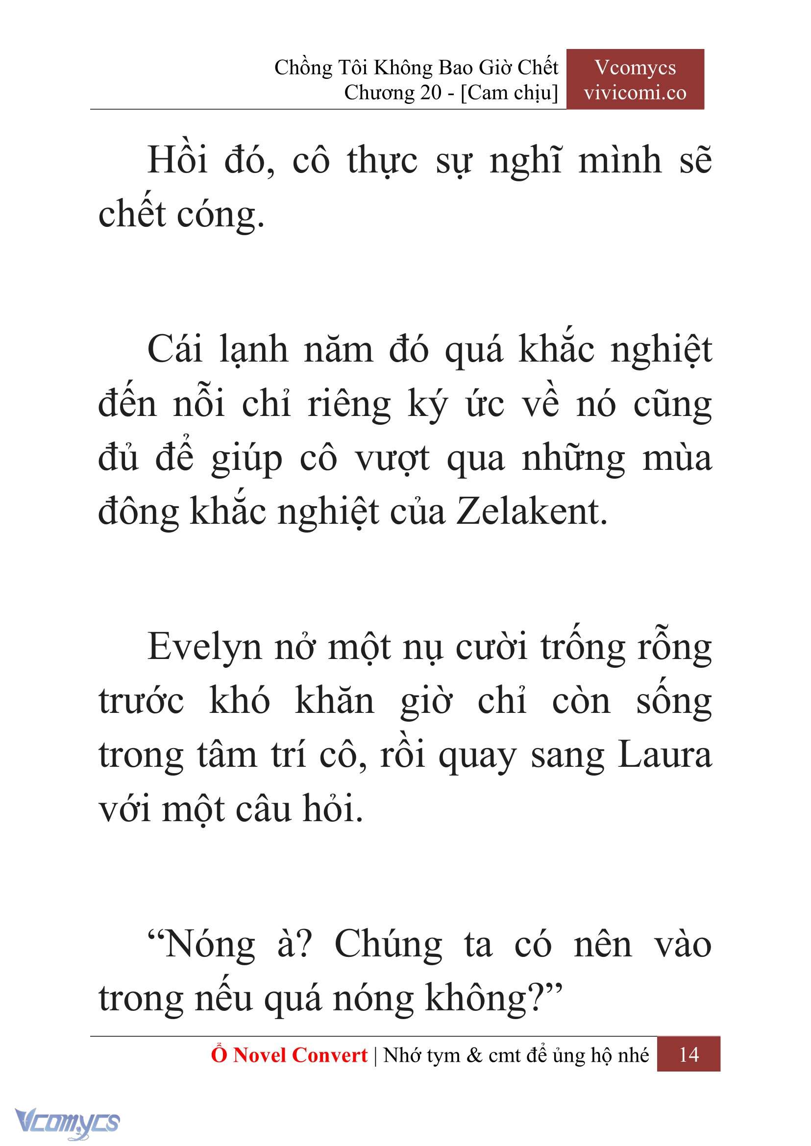 [Novel] Chồng Tôi Không Bao Giờ Chết Chap 20 - Trang 2