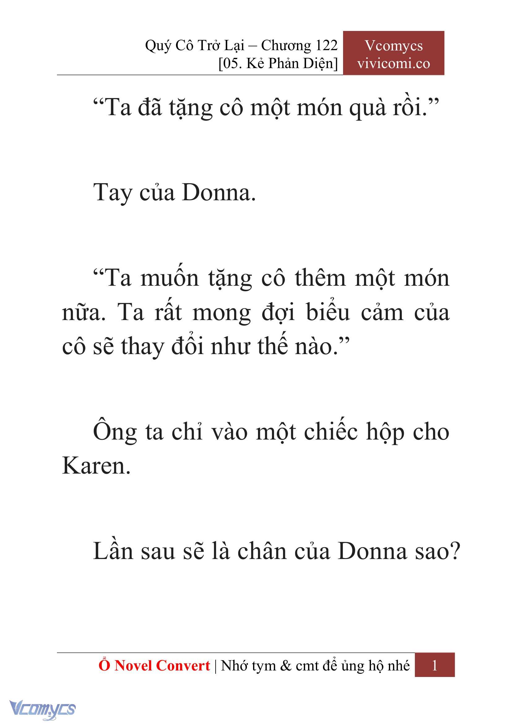 [Novel] Quý Cô Trở Lại Chap 122 - Trang 2