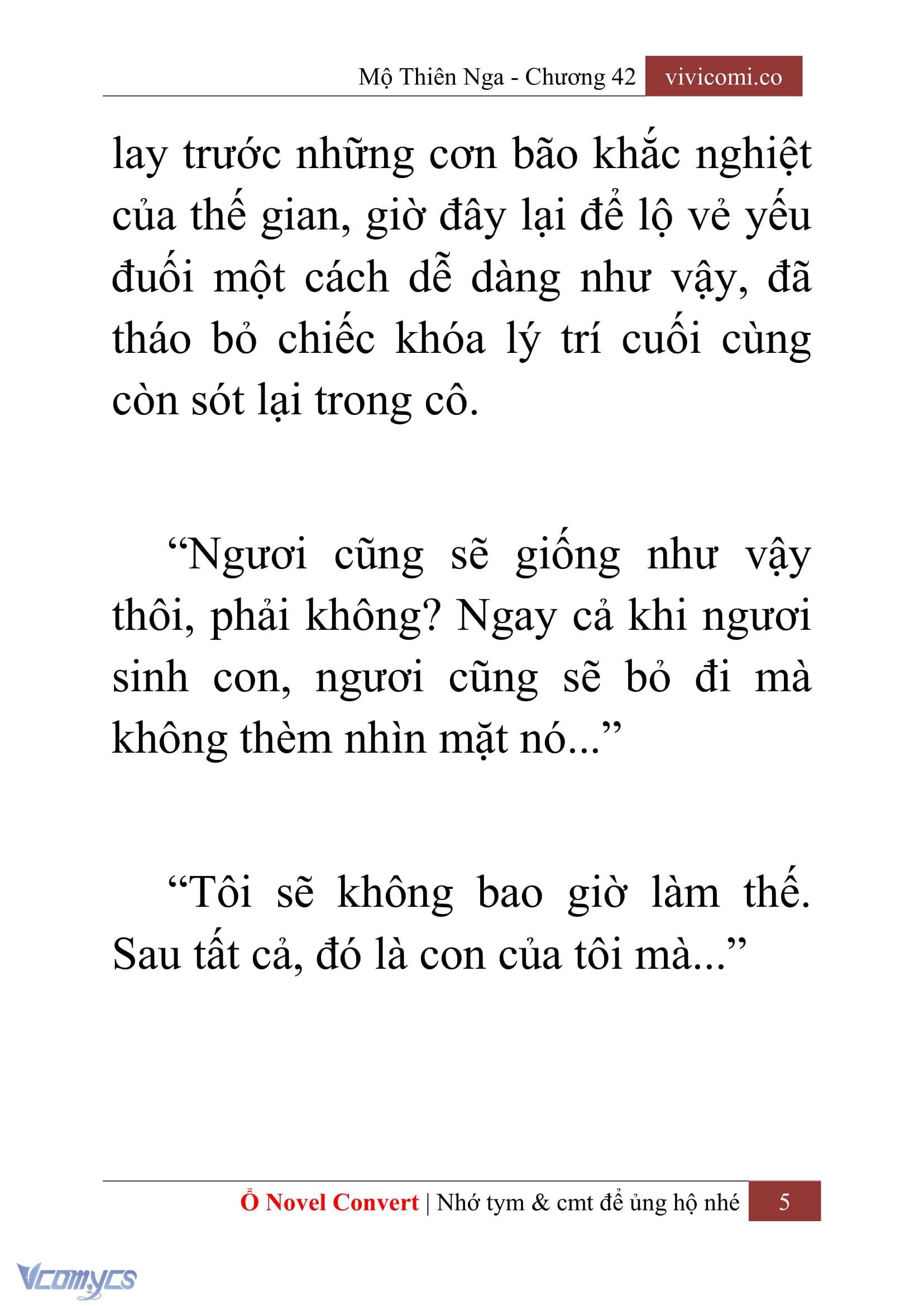 [Novel] Mộ Thiên Nga Chap 42 - Trang 2