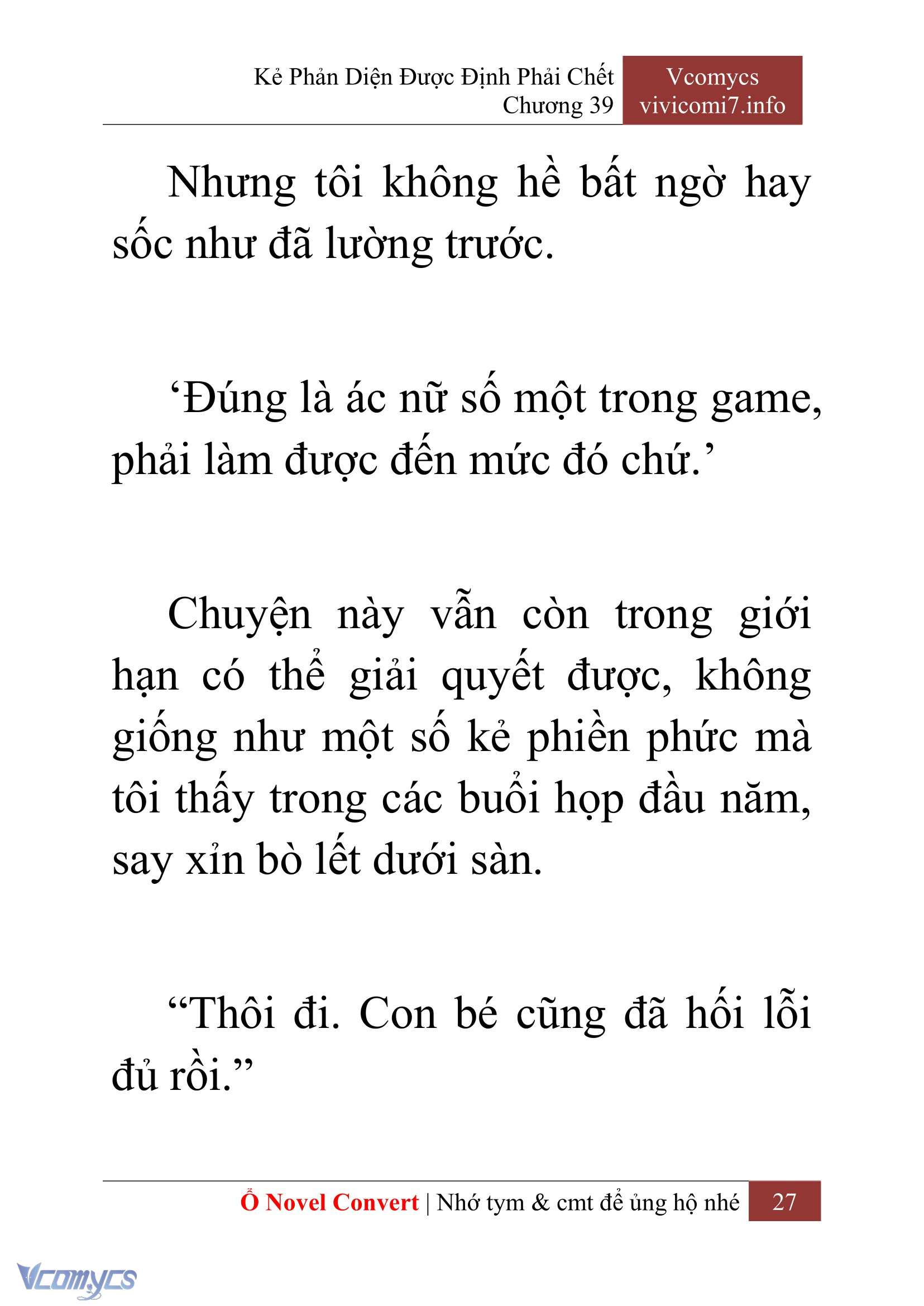 [Novel] Kẻ Phản Diện Được Định Phải Chết Chap 39 - Next Chap 40