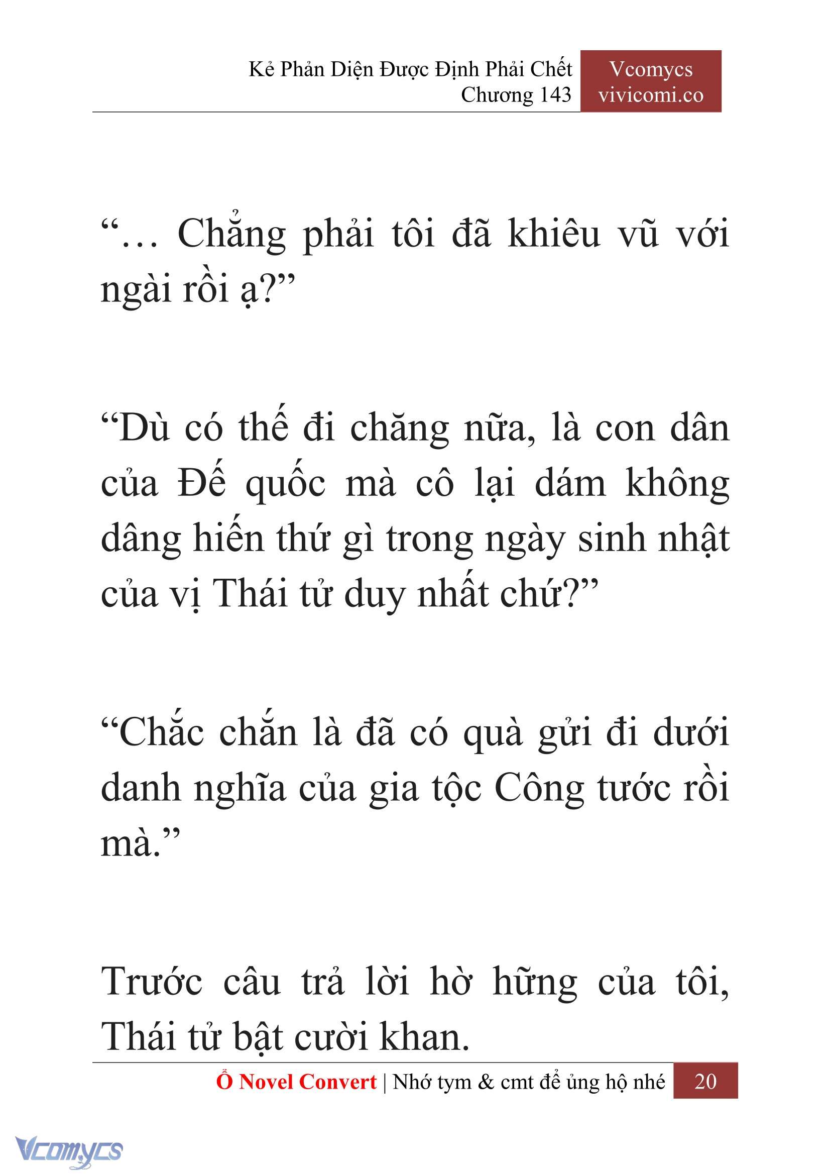 [Novel] Kẻ Phản Diện Được Định Phải Chết Chap 143 - Next Chap 144