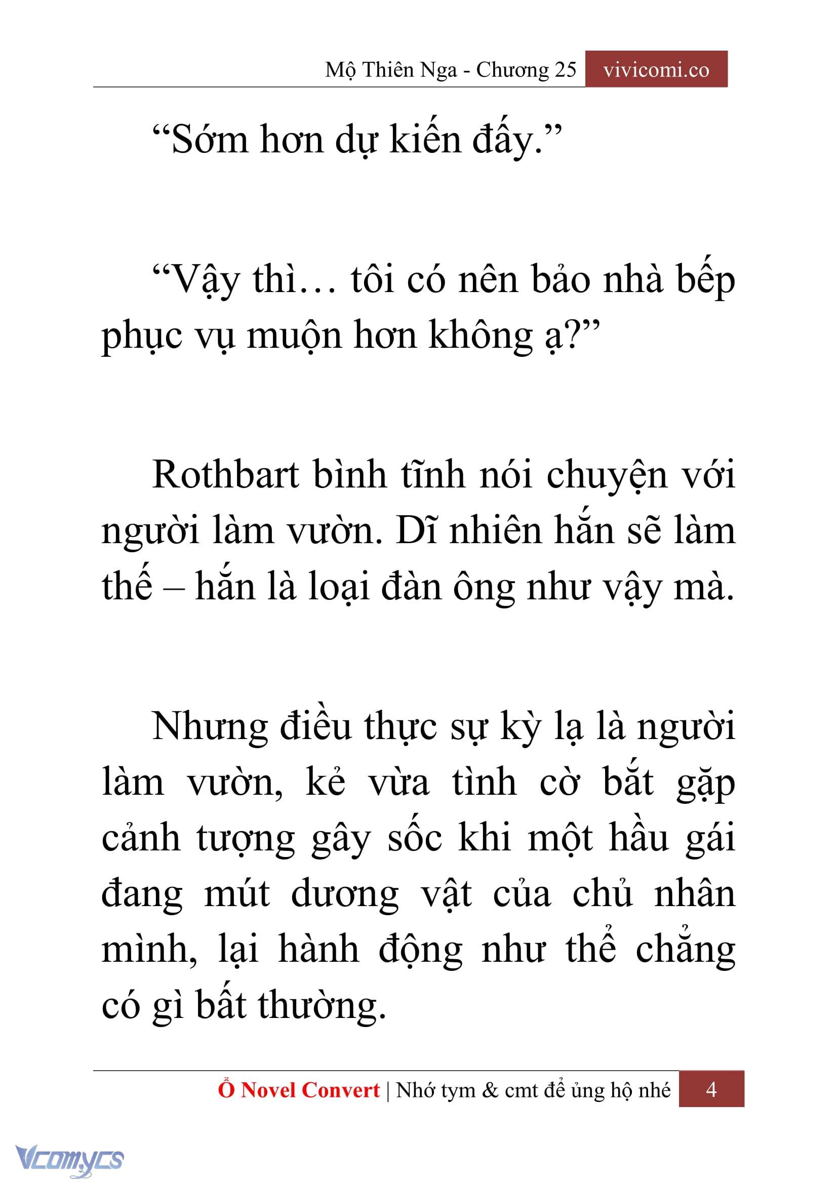 [Novel] Mộ Thiên Nga Chap 25 - Trang 2