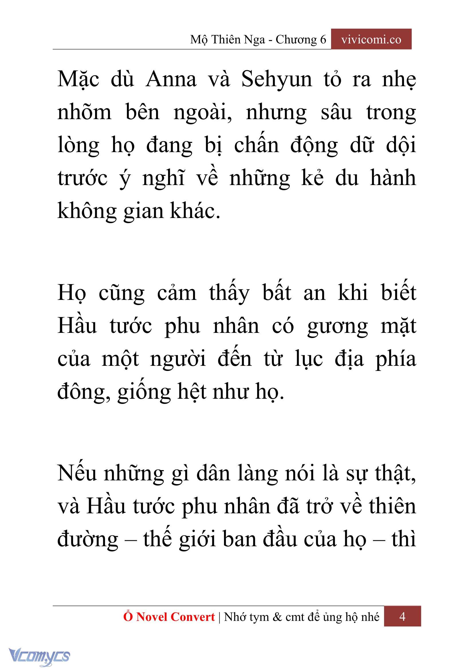 [Novel] Mộ Thiên Nga Chap 6 - Trang 2
