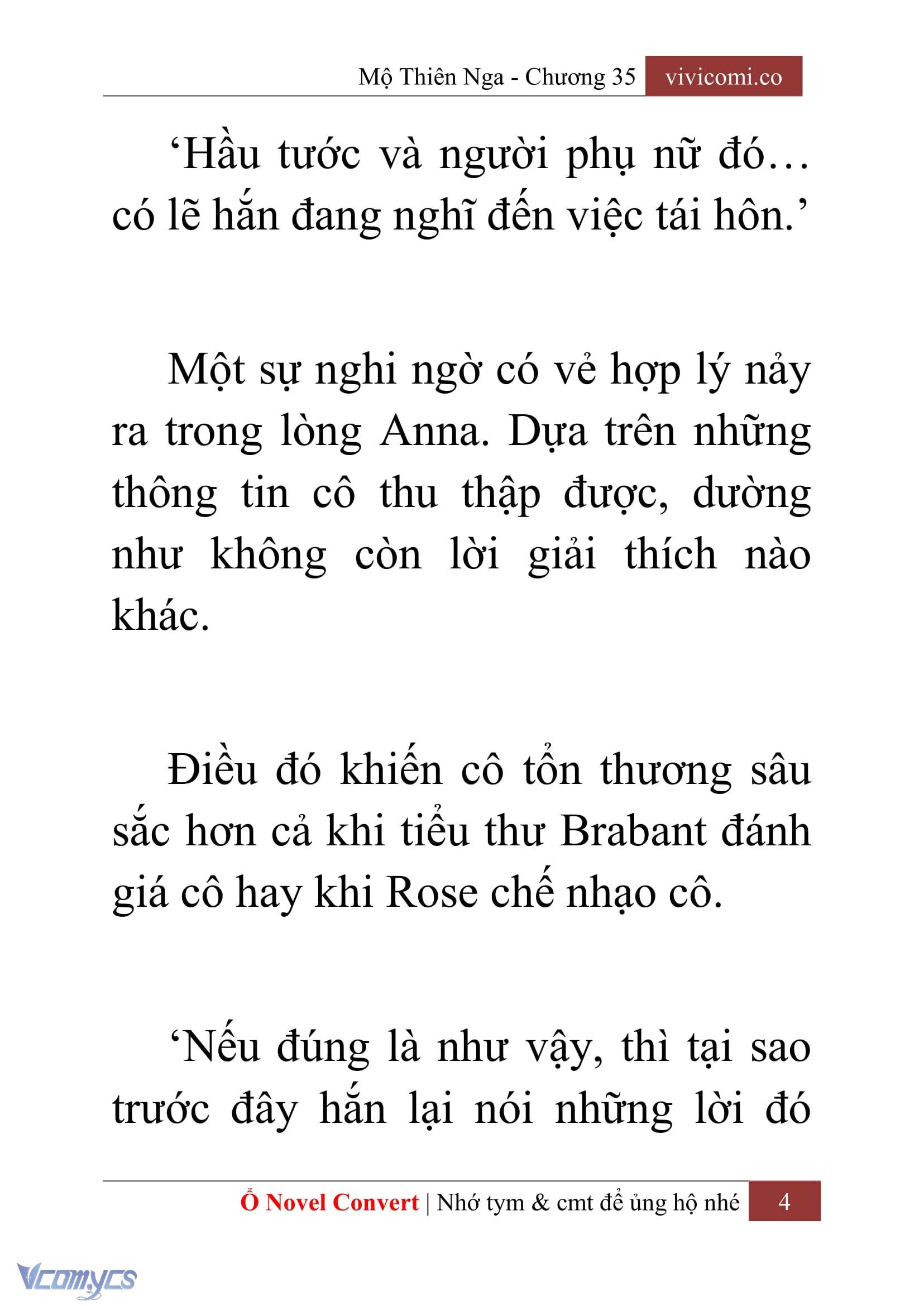 [Novel] Mộ Thiên Nga Chap 35 - Next Chap 36