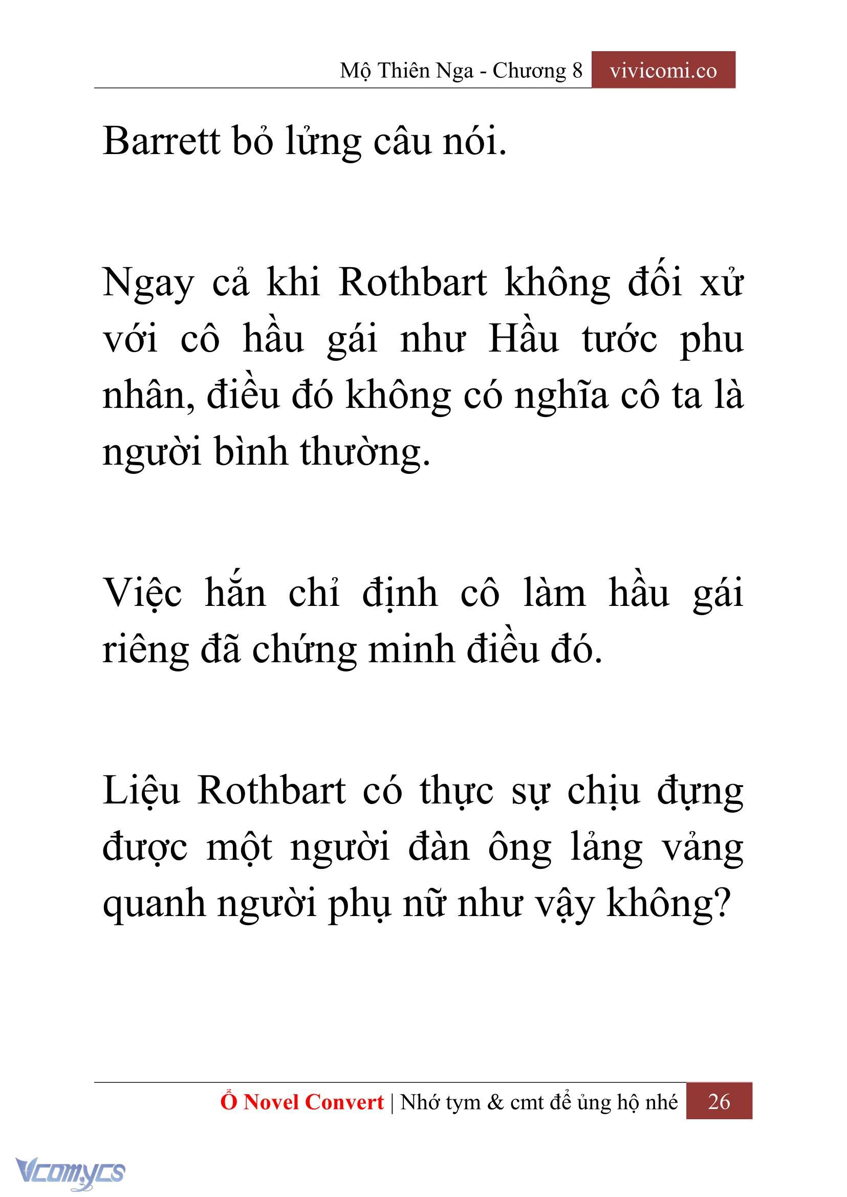 [Novel] Mộ Thiên Nga Chap 8 - Trang 2