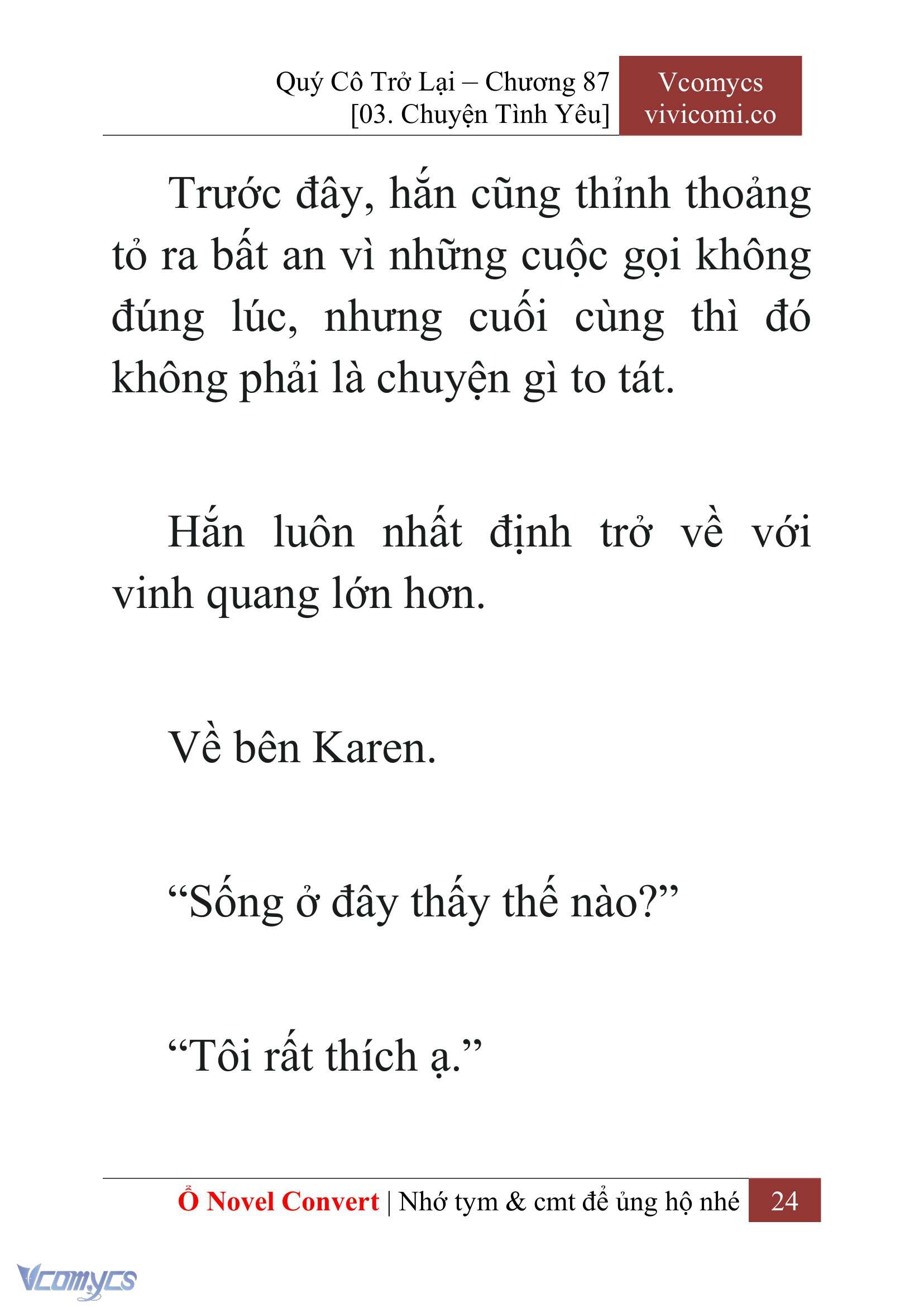 [Novel] Quý Cô Trở Lại Chap 87 - Trang 2