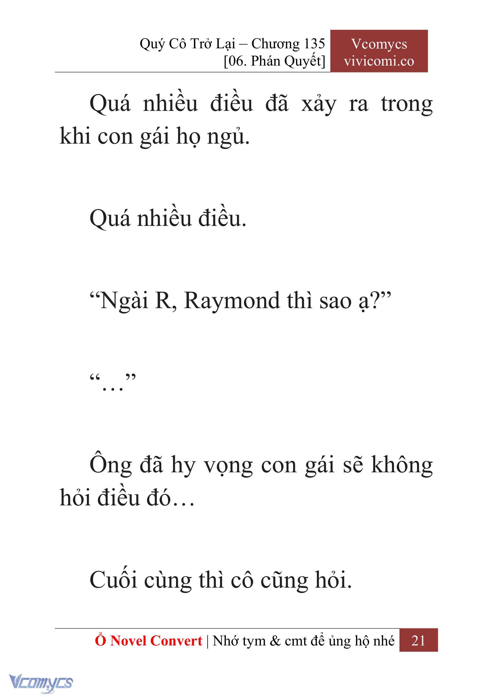 [Novel] Quý Cô Trở Lại Chap 135 - Next 