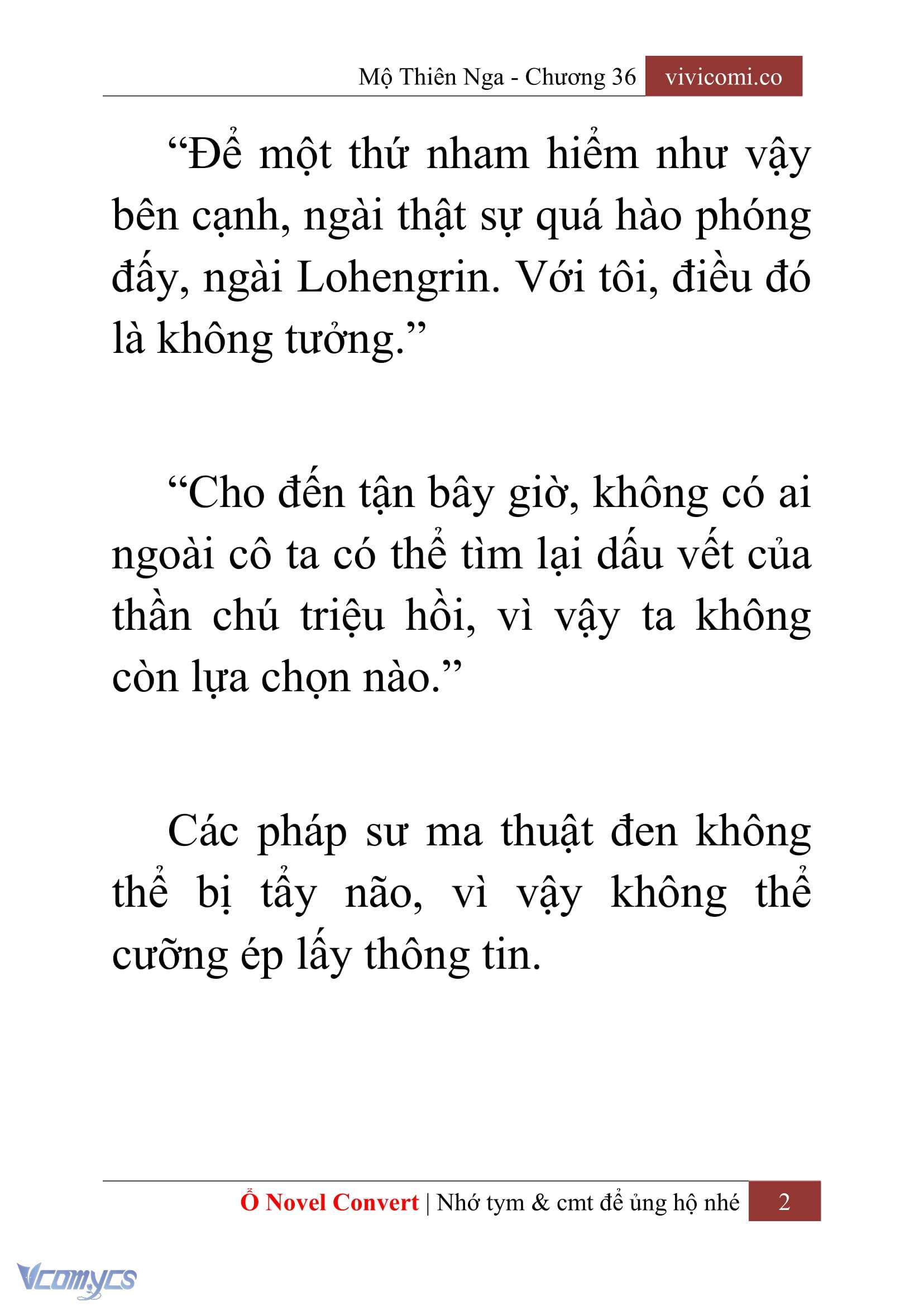 [Novel] Mộ Thiên Nga Chap 36 - Next Chap 37