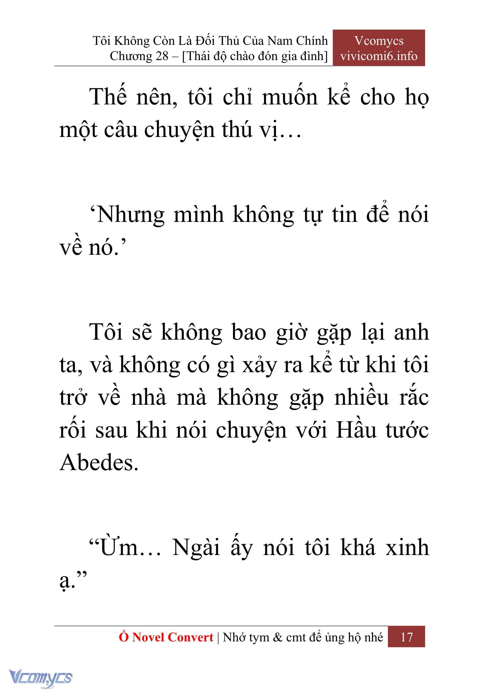 [Novel] Tôi Không Còn Là Đối Thủ Của Nam Chính Chap 28 - Trang 2