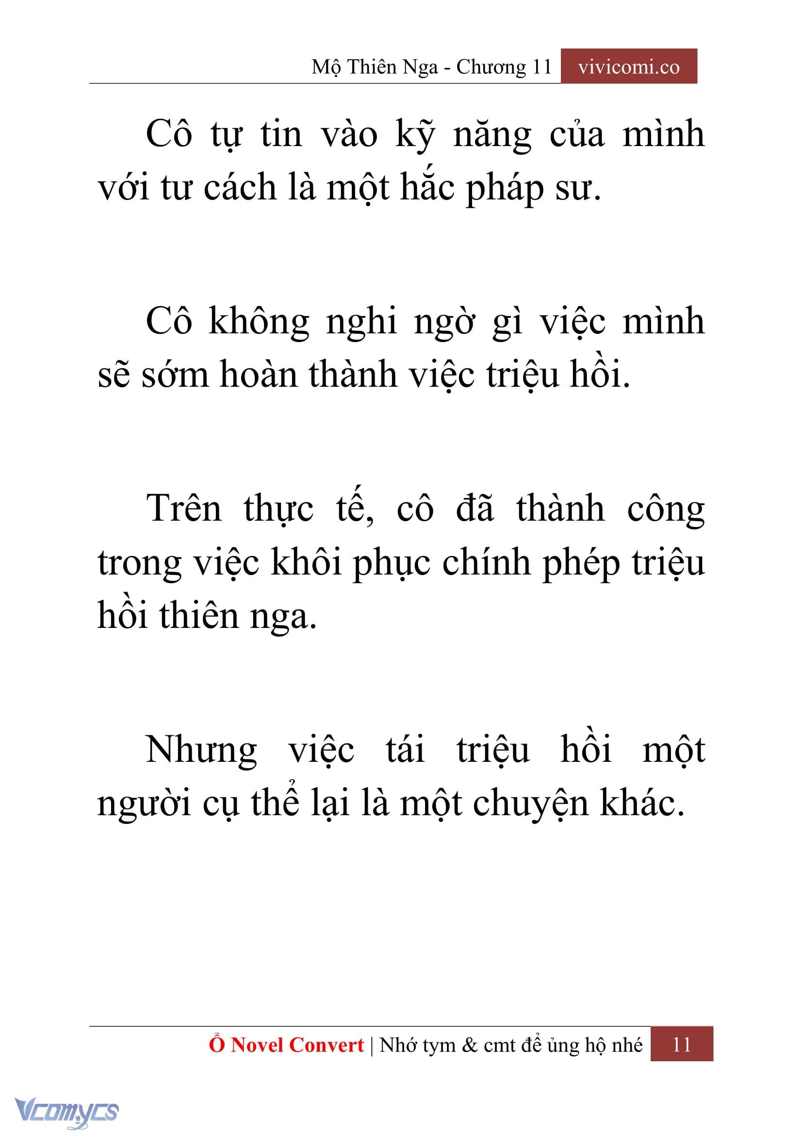 [Novel] Mộ Thiên Nga Chap 11 - Trang 2