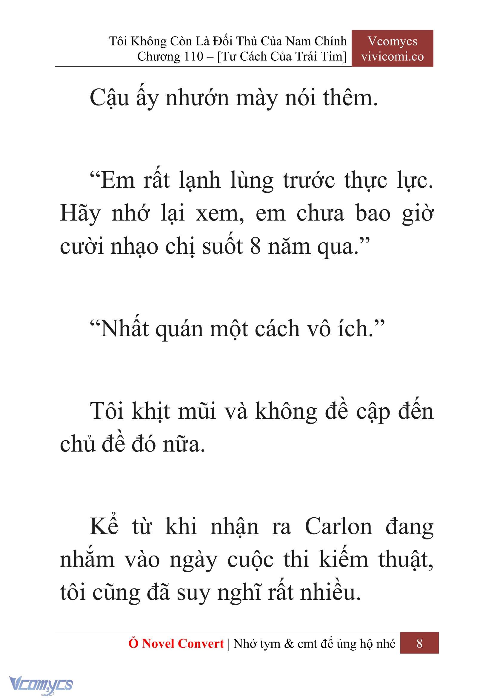 [Novel] Tôi Không Còn Là Đối Thủ Của Nam Chính Chap 110 - Trang 2