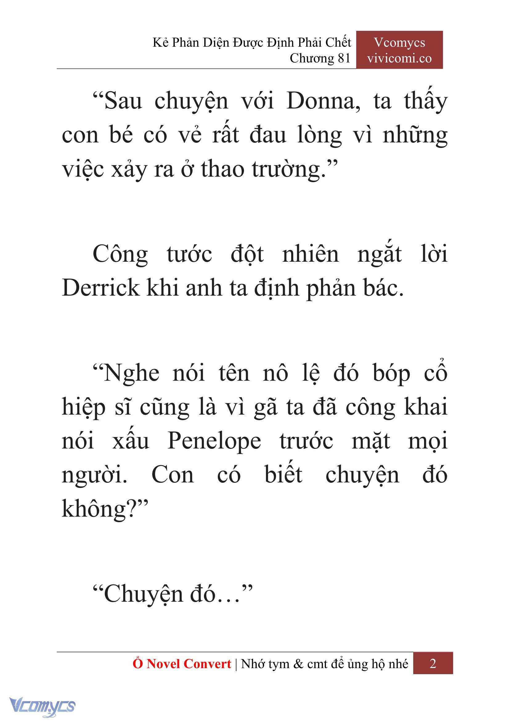 [Novel] Kẻ Phản Diện Được Định Phải Chết Chap 81 - Trang 2