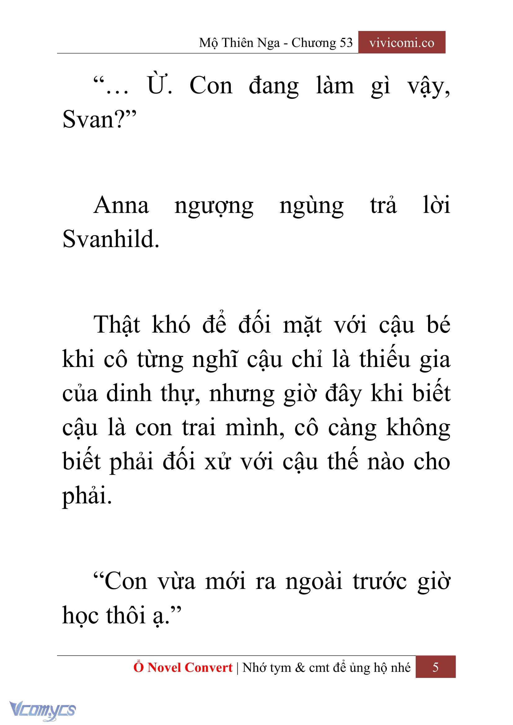 [Novel] Mộ Thiên Nga Chap 53 - Trang 2