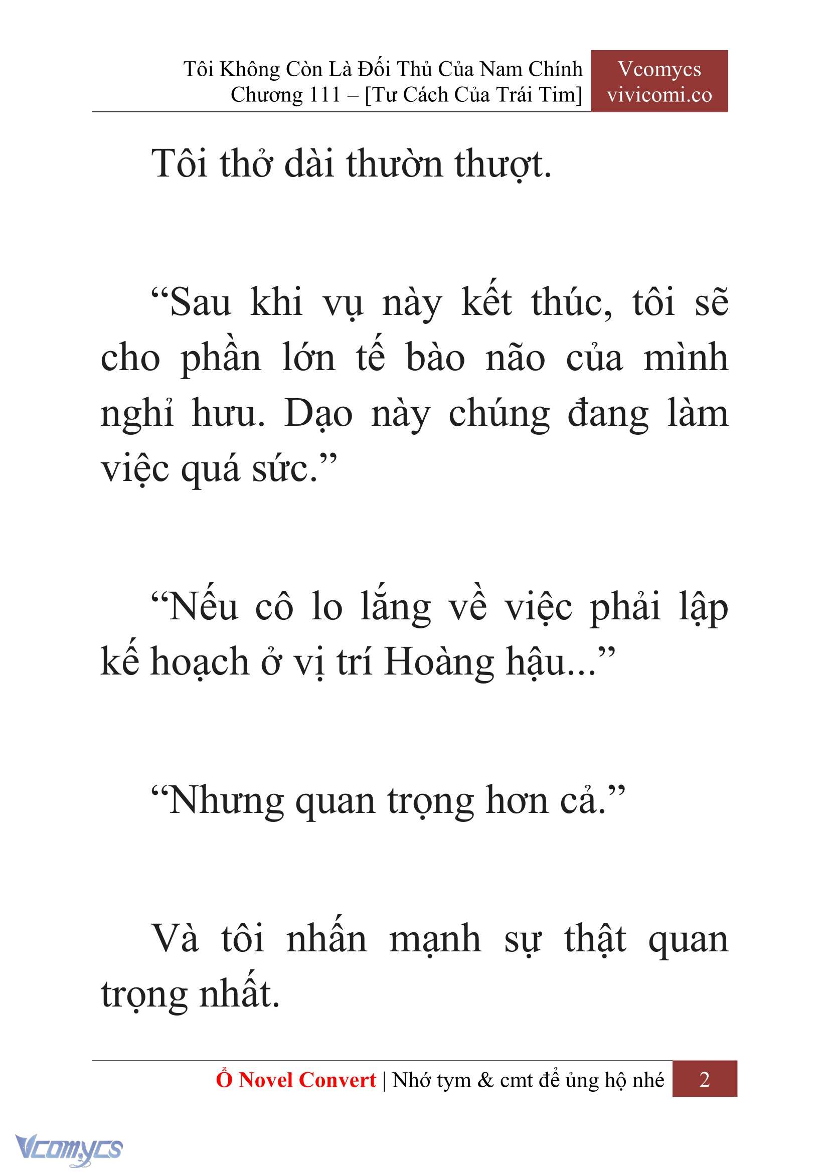 [Novel] Tôi Không Còn Là Đối Thủ Của Nam Chính Chap 111 - Trang 2