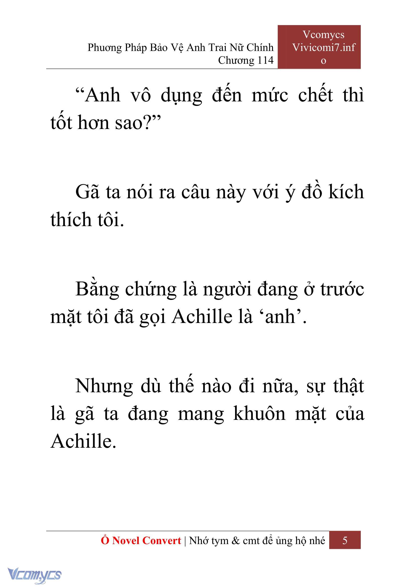 [Novel] Phương Pháp Bảo Vệ Anh Trai Nữ Chính Chap 114 - Trang 2