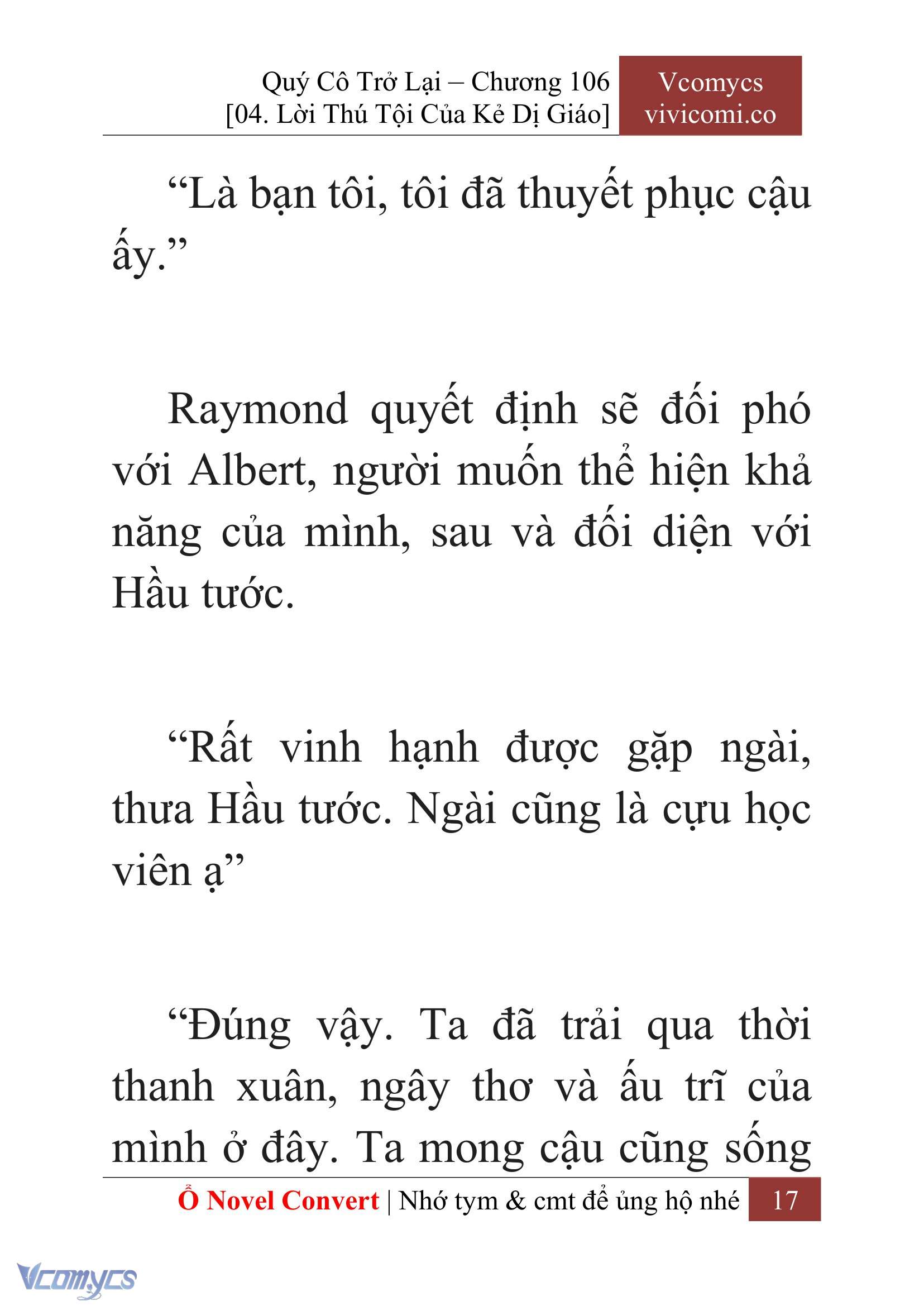 [Novel] Quý Cô Trở Lại Chap 106 - Next Chap 107