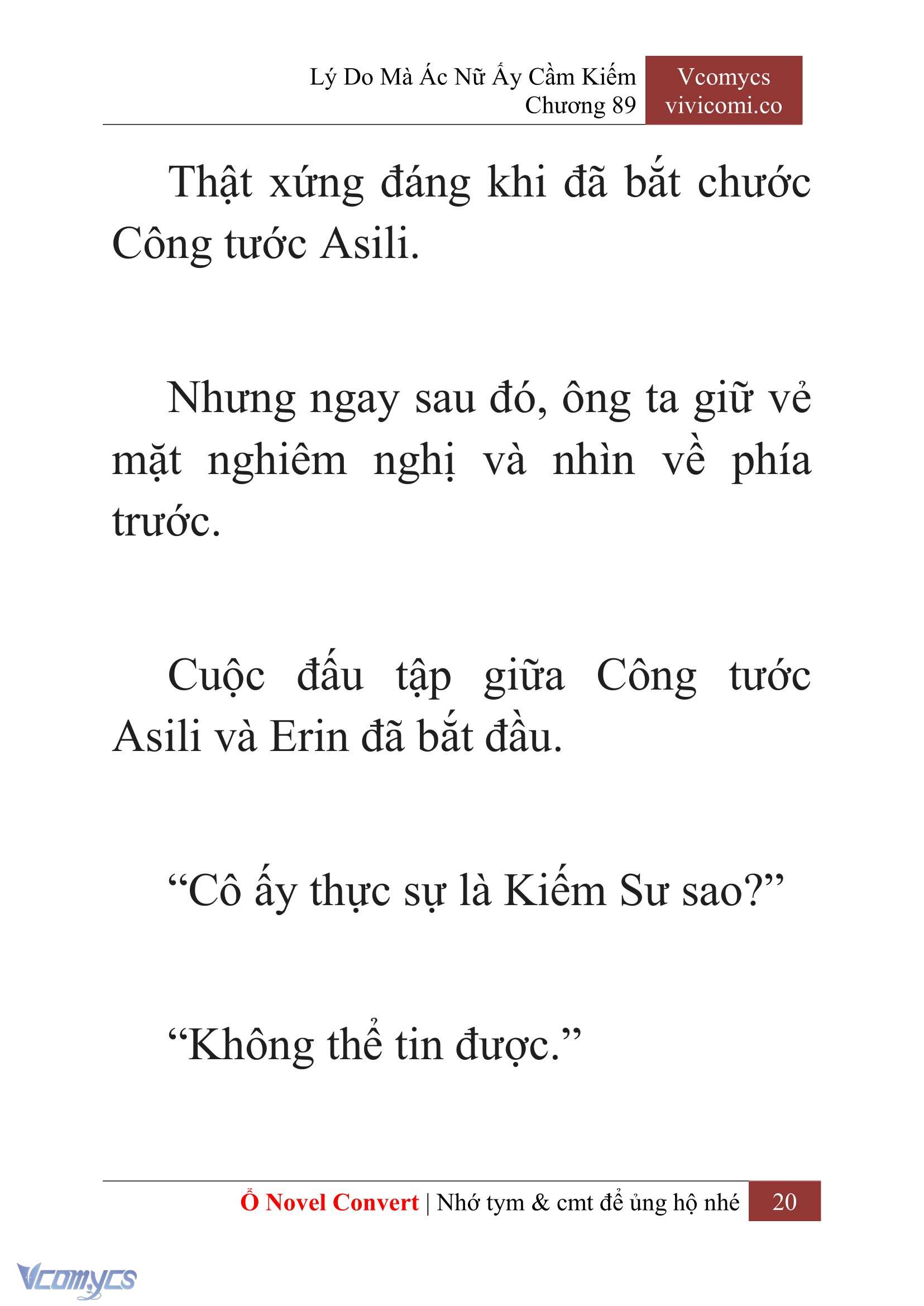[Novel] Lý Do Mà Ác Nữ Ấy Cầm Kiếm Chap 89 - Next Chap 90