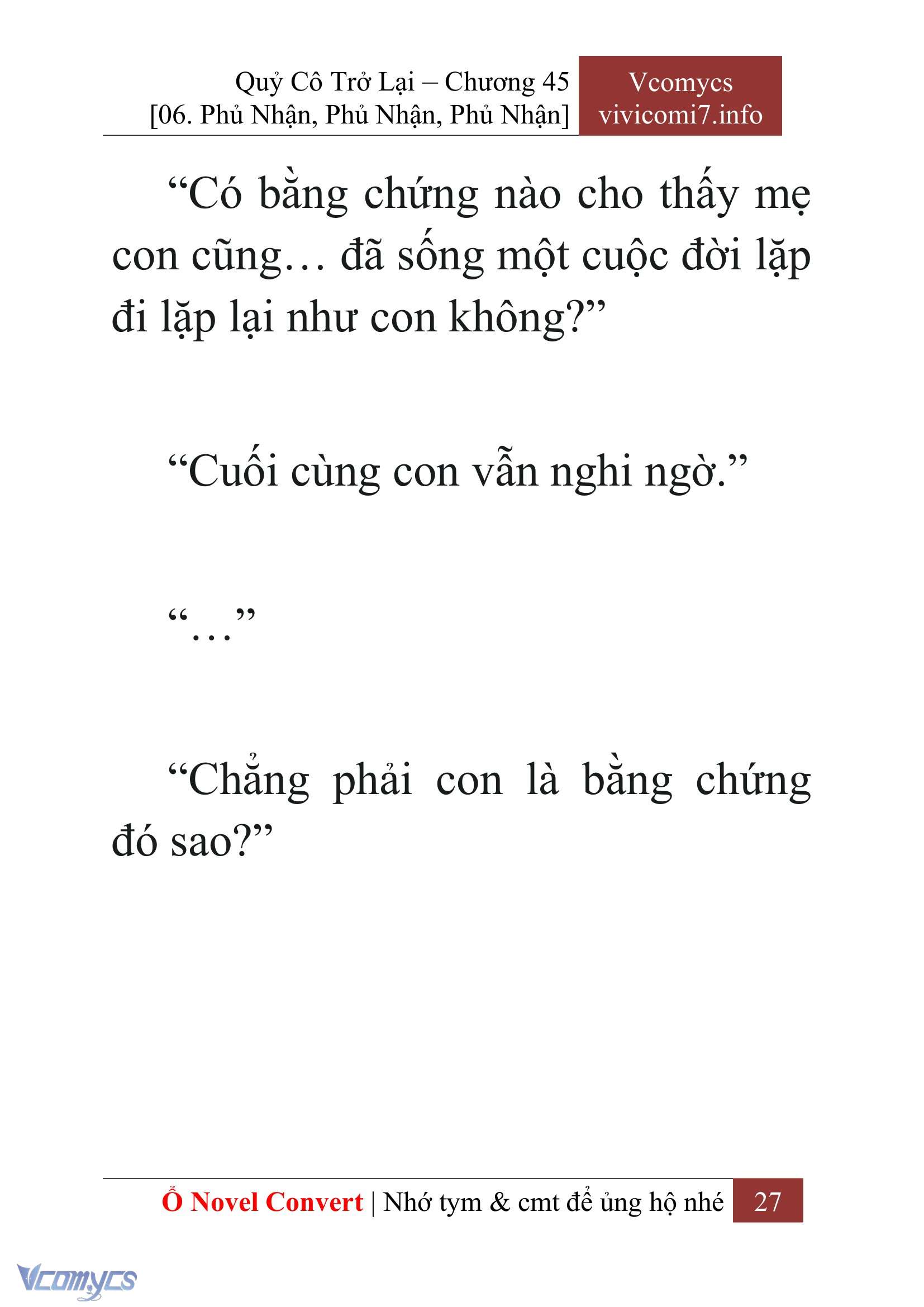 [Novel] Quý Cô Trở Lại Chap 45 - Trang 2