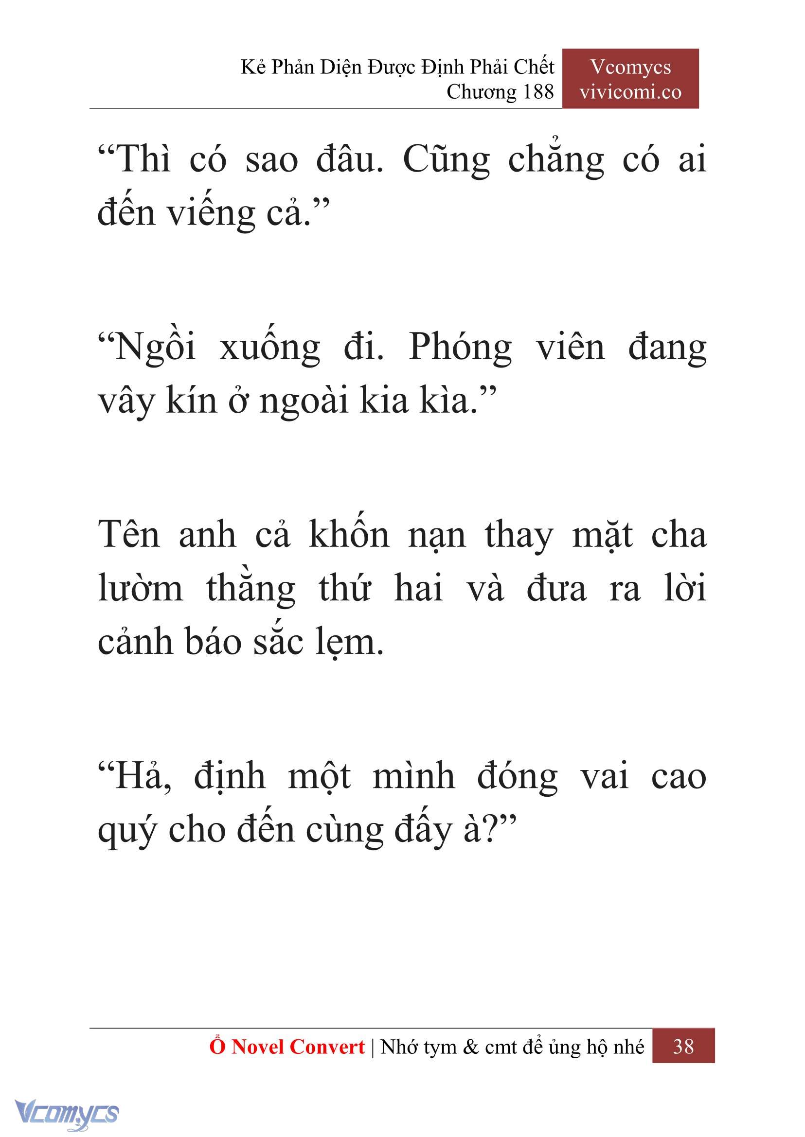 [Novel] Kẻ Phản Diện Được Định Phải Chết Chap 188 - Trang 2