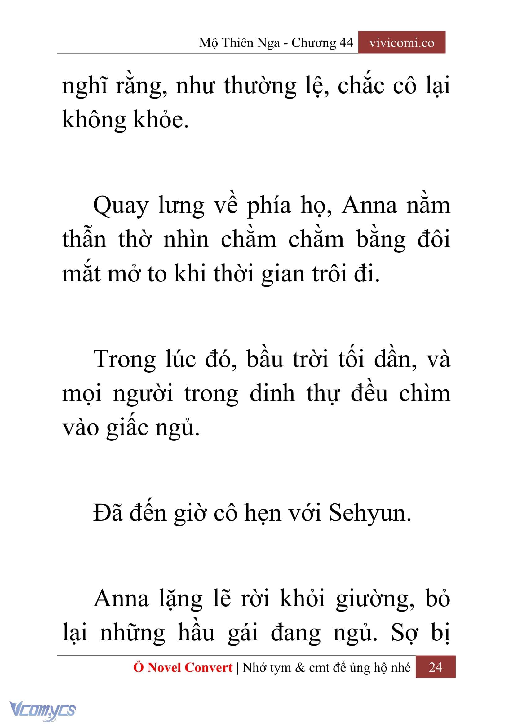 [Novel] Mộ Thiên Nga Chap 44 - Trang 2