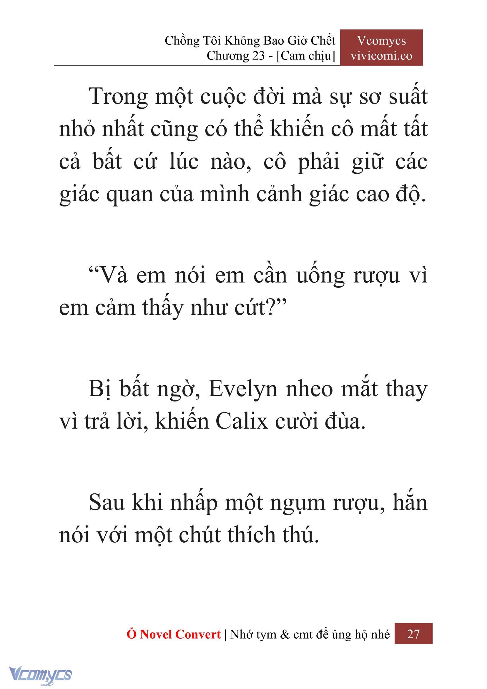 [Novel] Chồng Tôi Không Bao Giờ Chết Chap 23 - Trang 2