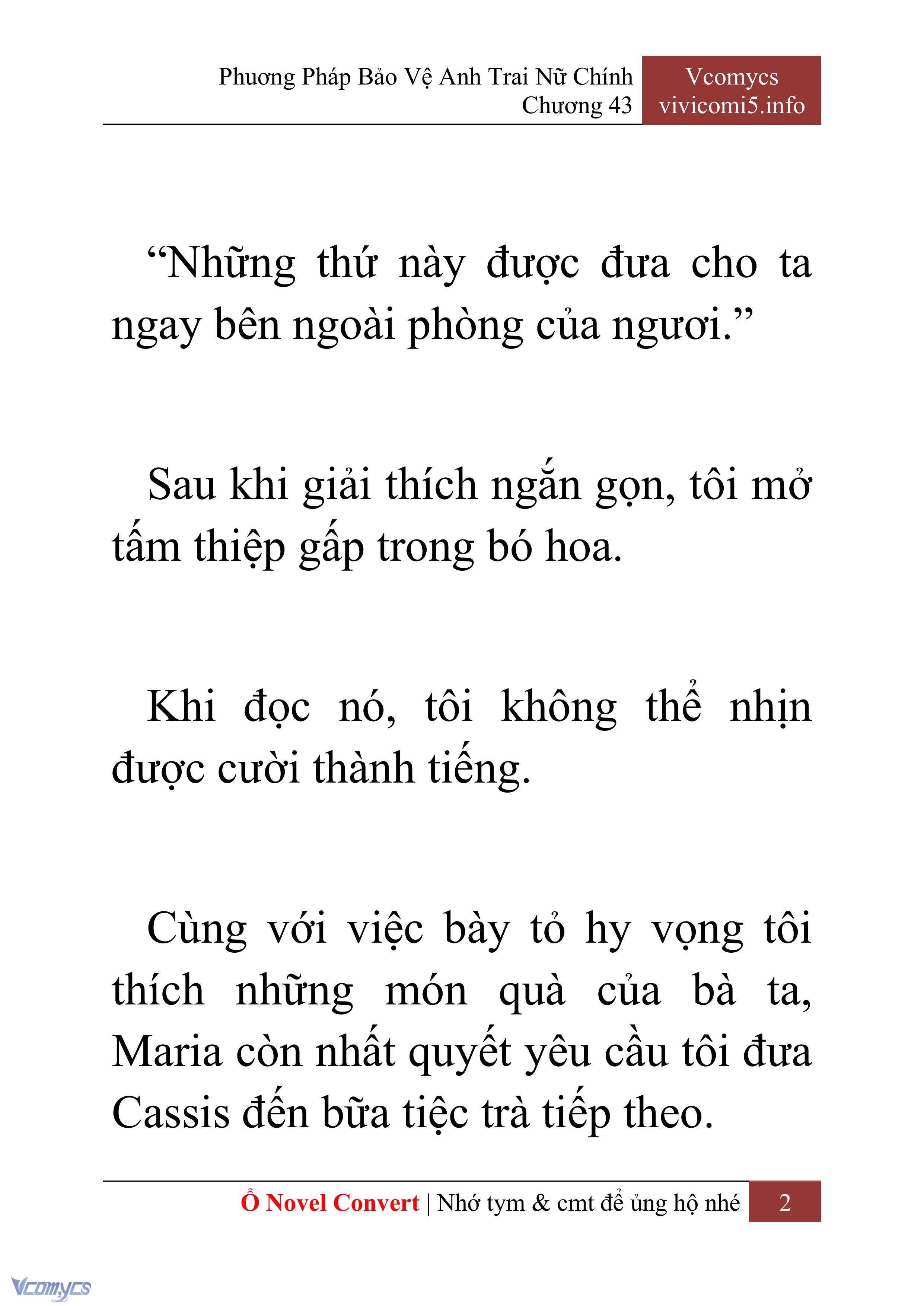 [Novel] Phương Pháp Bảo Vệ Anh Trai Nữ Chính Chap 43 - Trang 2