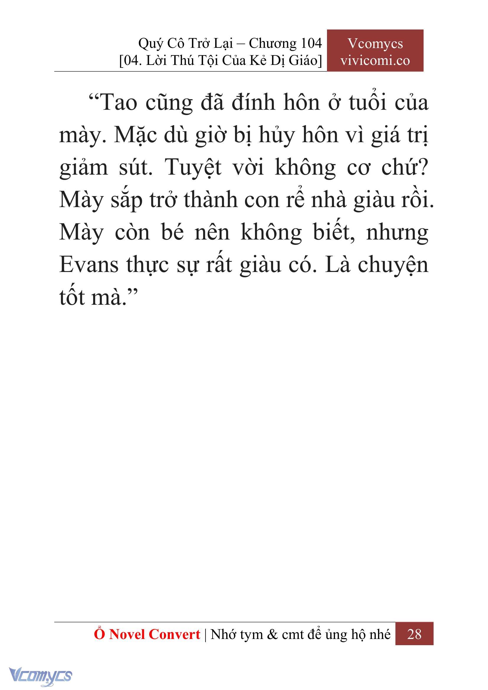 [Novel] Quý Cô Trở Lại Chap 104 - Trang 2