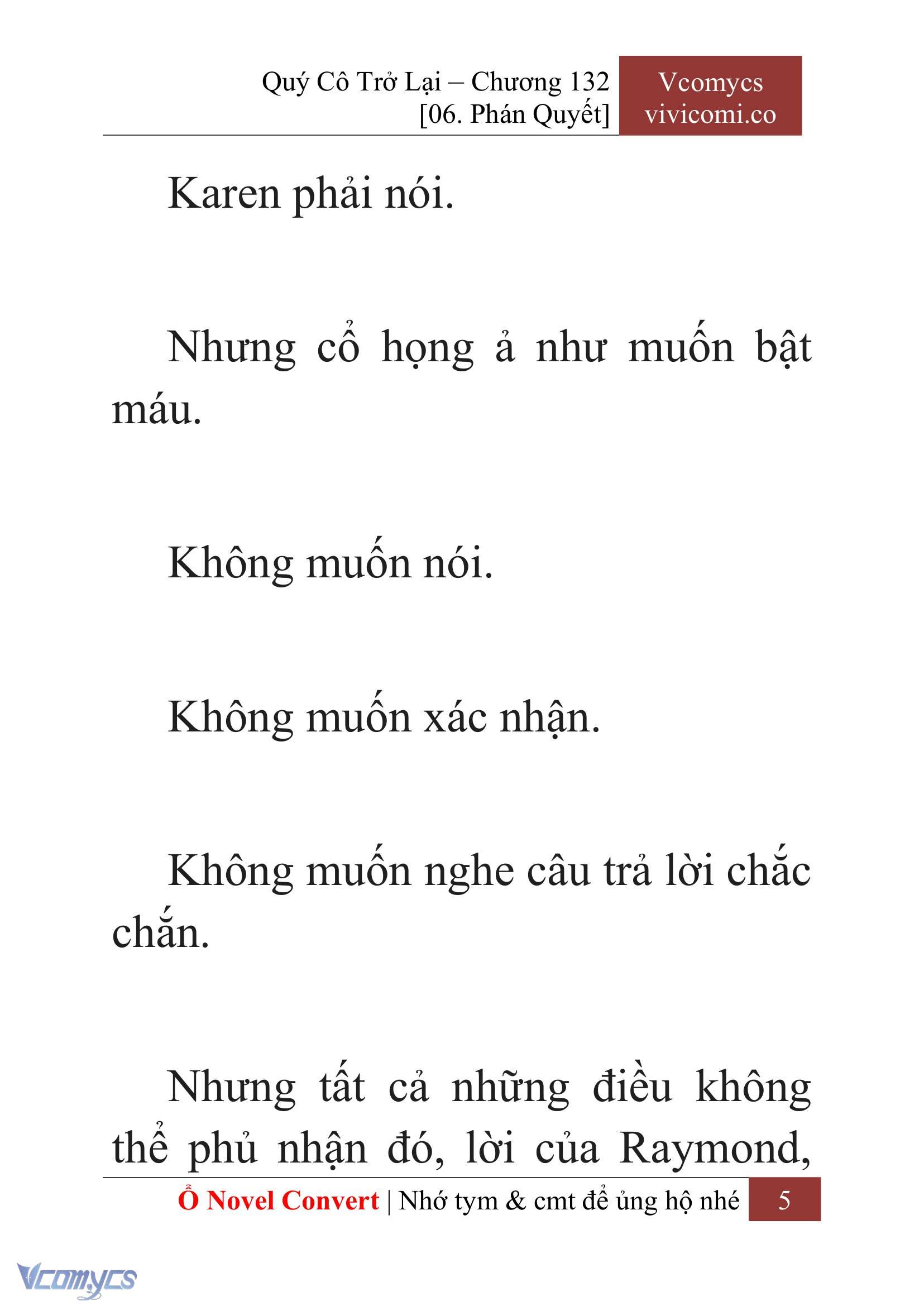 [Novel] Quý Cô Trở Lại Chap 132 - Next Chap 133